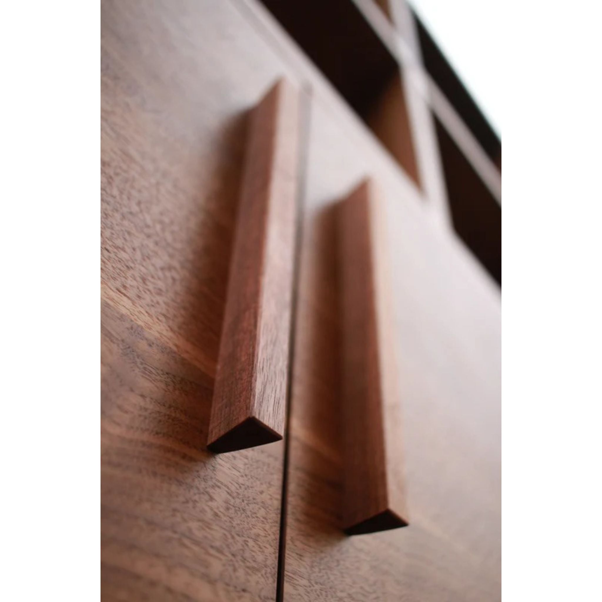Display Cabinet CB05 Handle Closeup View by Tomfoolery Wood Co