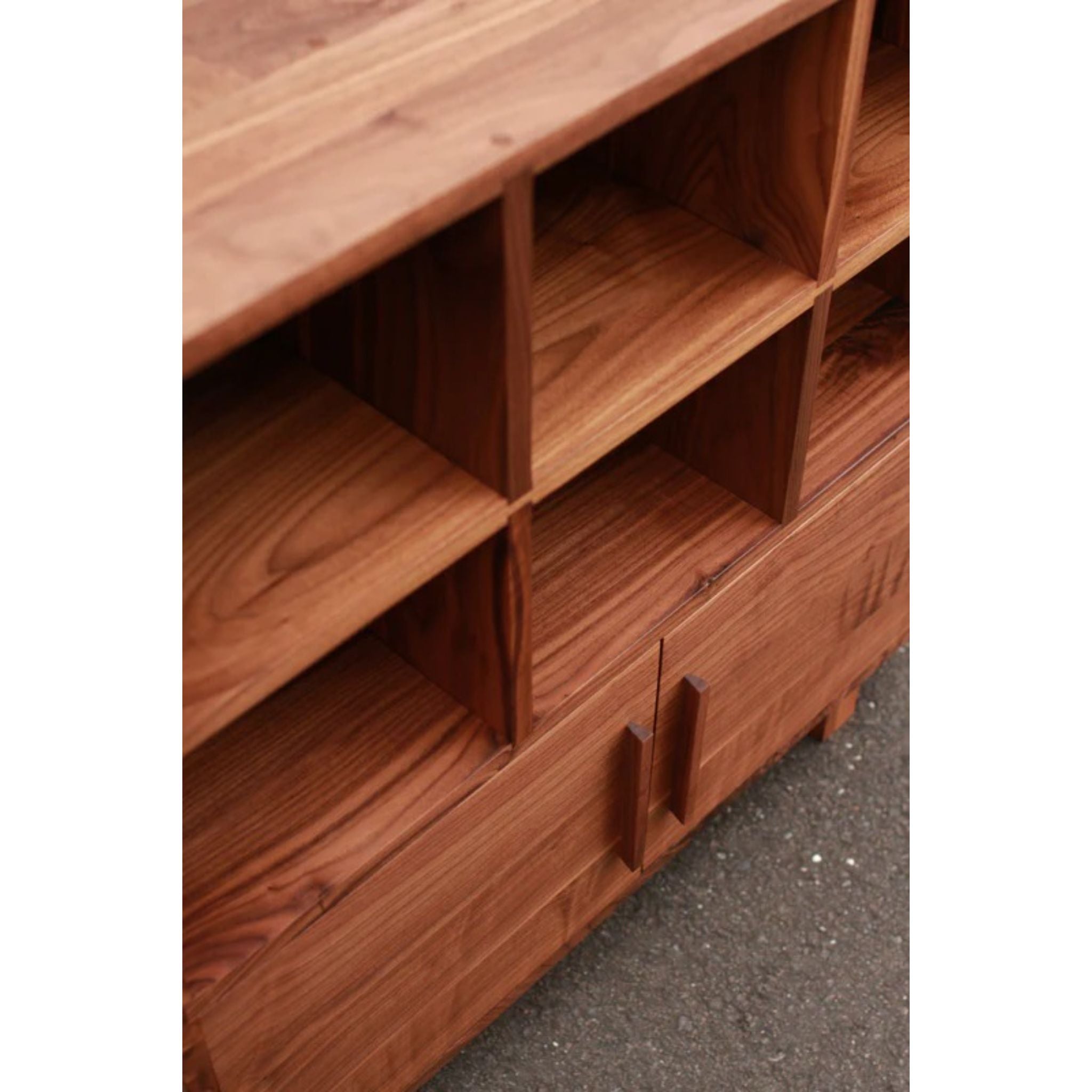 Display Cabinet CB05 Shelf Closeup View by Tomfoolery Wood Co