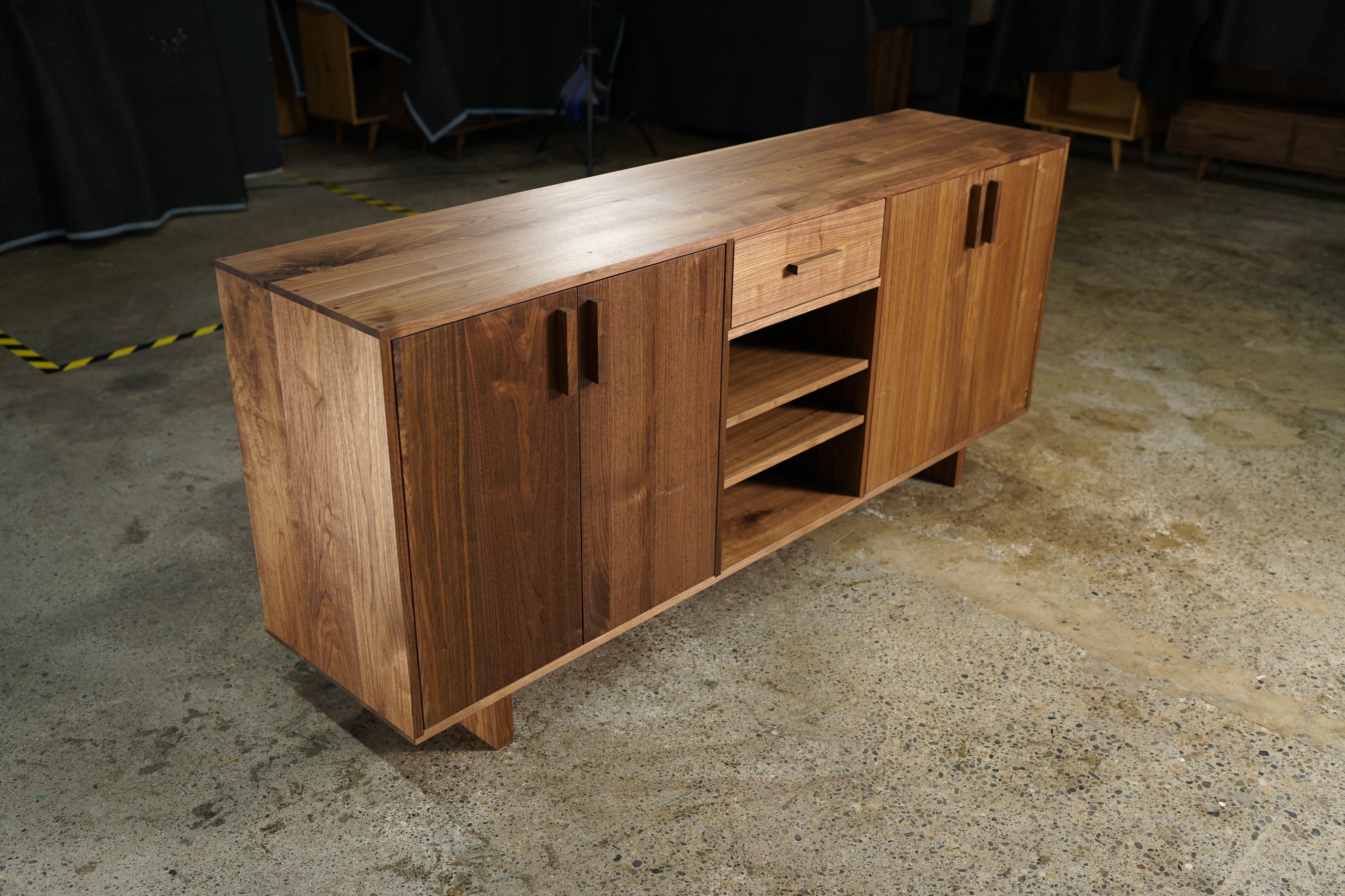 Elwell Buffet 1 Drawer CN18 Top Full View by Tomfoolery Wood Co