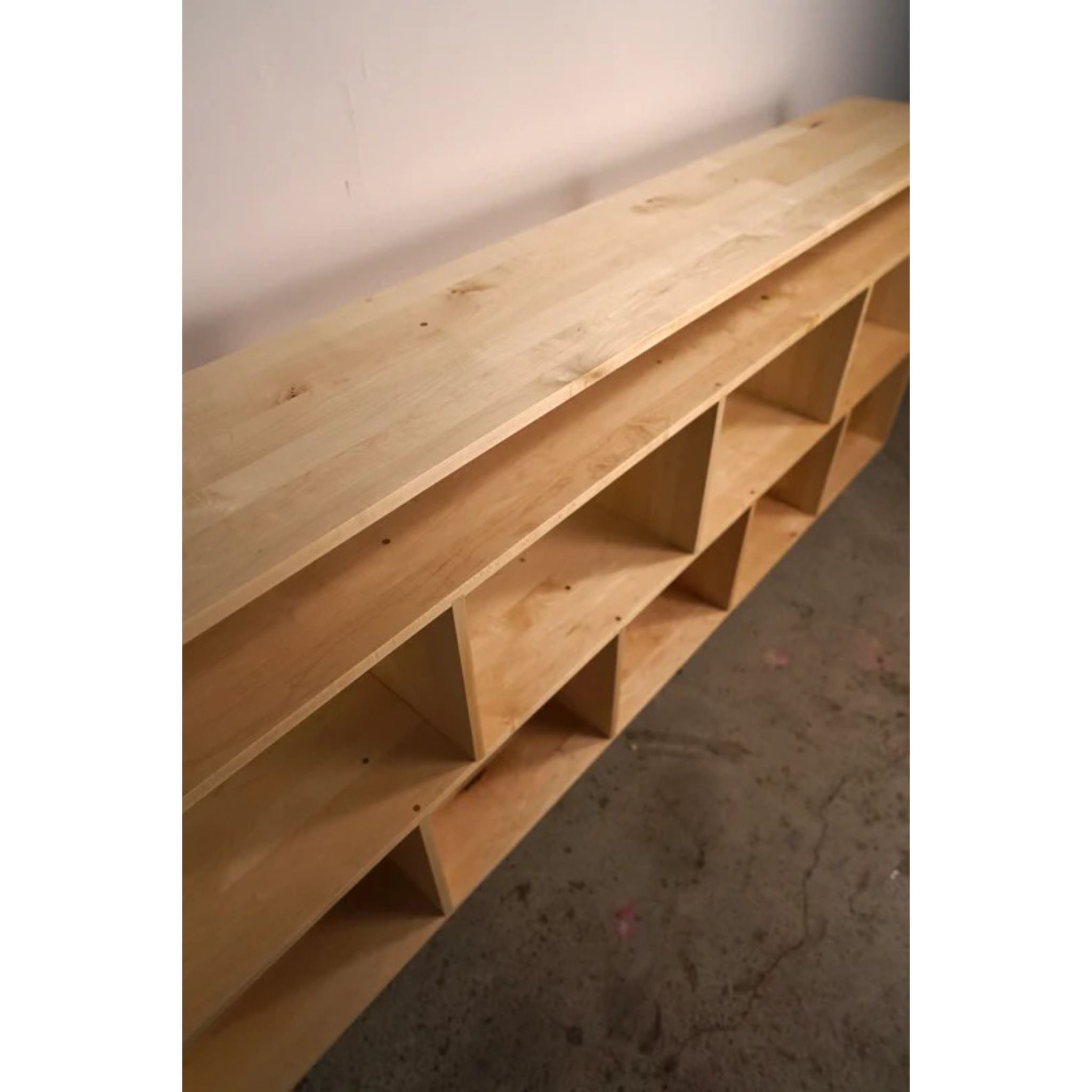 Fields Vinyl Console 90 W CN79 Top Left Side View by Tomfoolery Wood Co