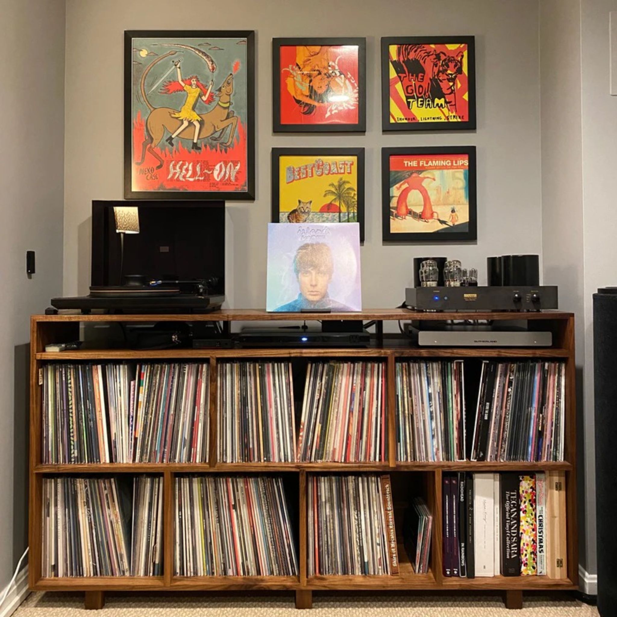 Fields Vinyl Console CN87 Indoor Front View by Tomfoolery Wood Co