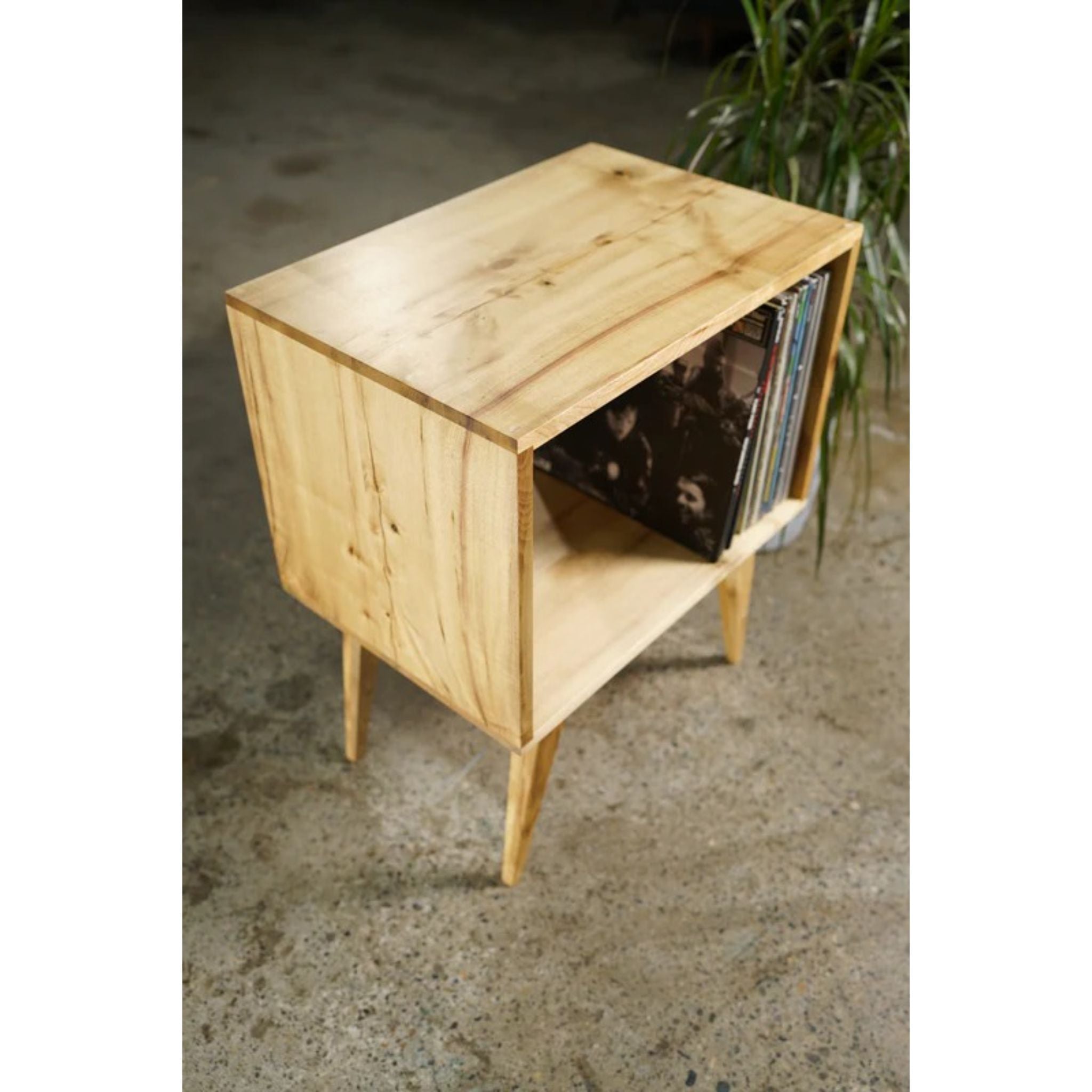 Filipe Vinyl Cubby 22 W CN80 Left Side Top View by Tomfoolery Wood Co