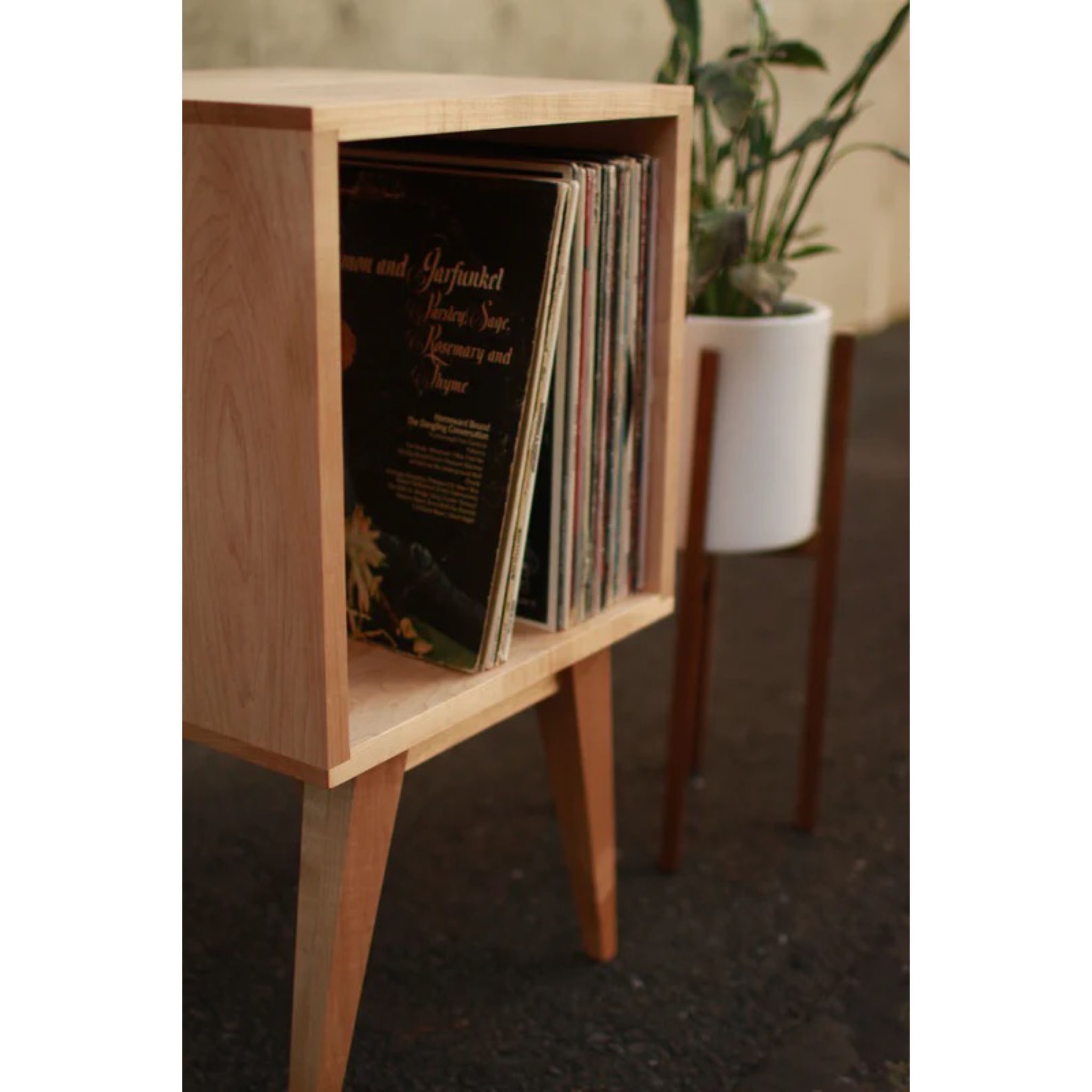 Filipe Vinyl Cubby CN104 Left Side View by Tomfoolery Wood Co