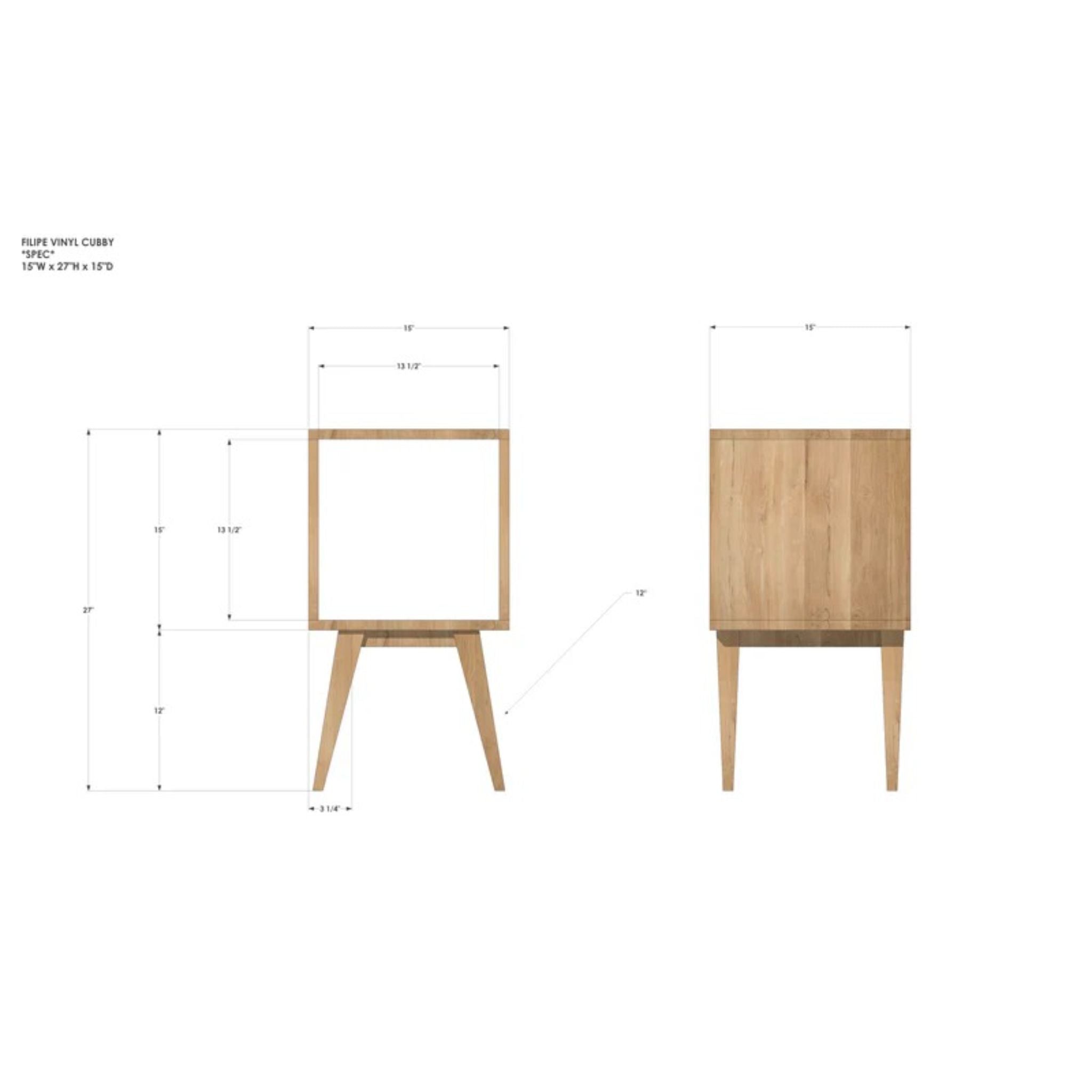 Filipe Vinyl Cubby (TERTIARY) CN84 Dimensions by Tomfoolery Wood Co