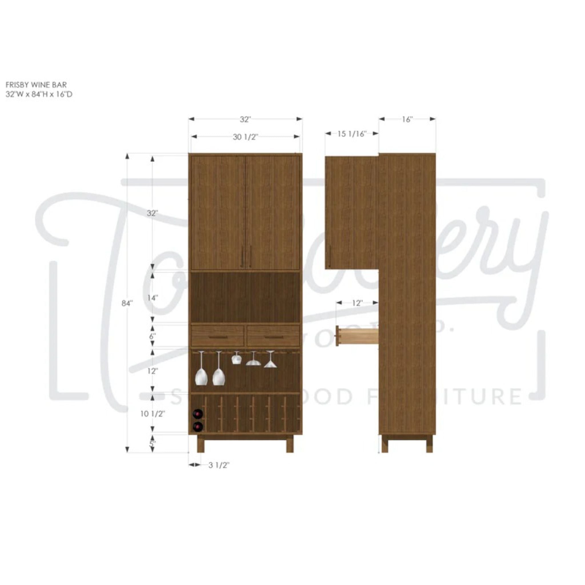 Frisby Wine Bar BN10 Dimensions by Tomfoolery Wood Co