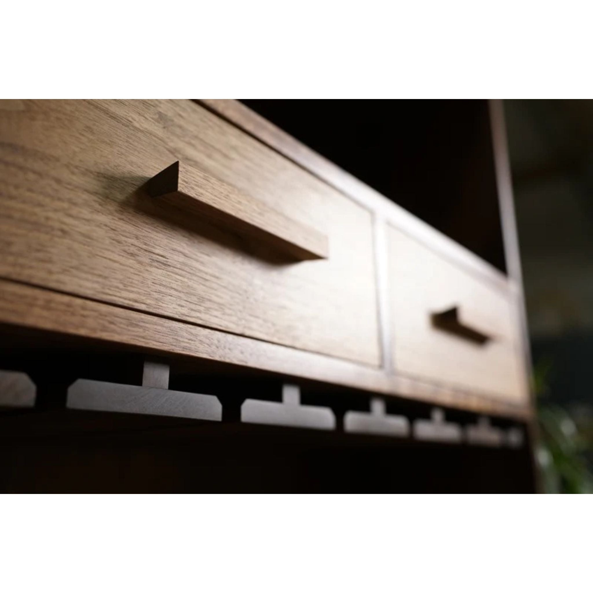 Frisby Wine Bar BN10 Drawers Closeup View by Tomfoolery Wood Co