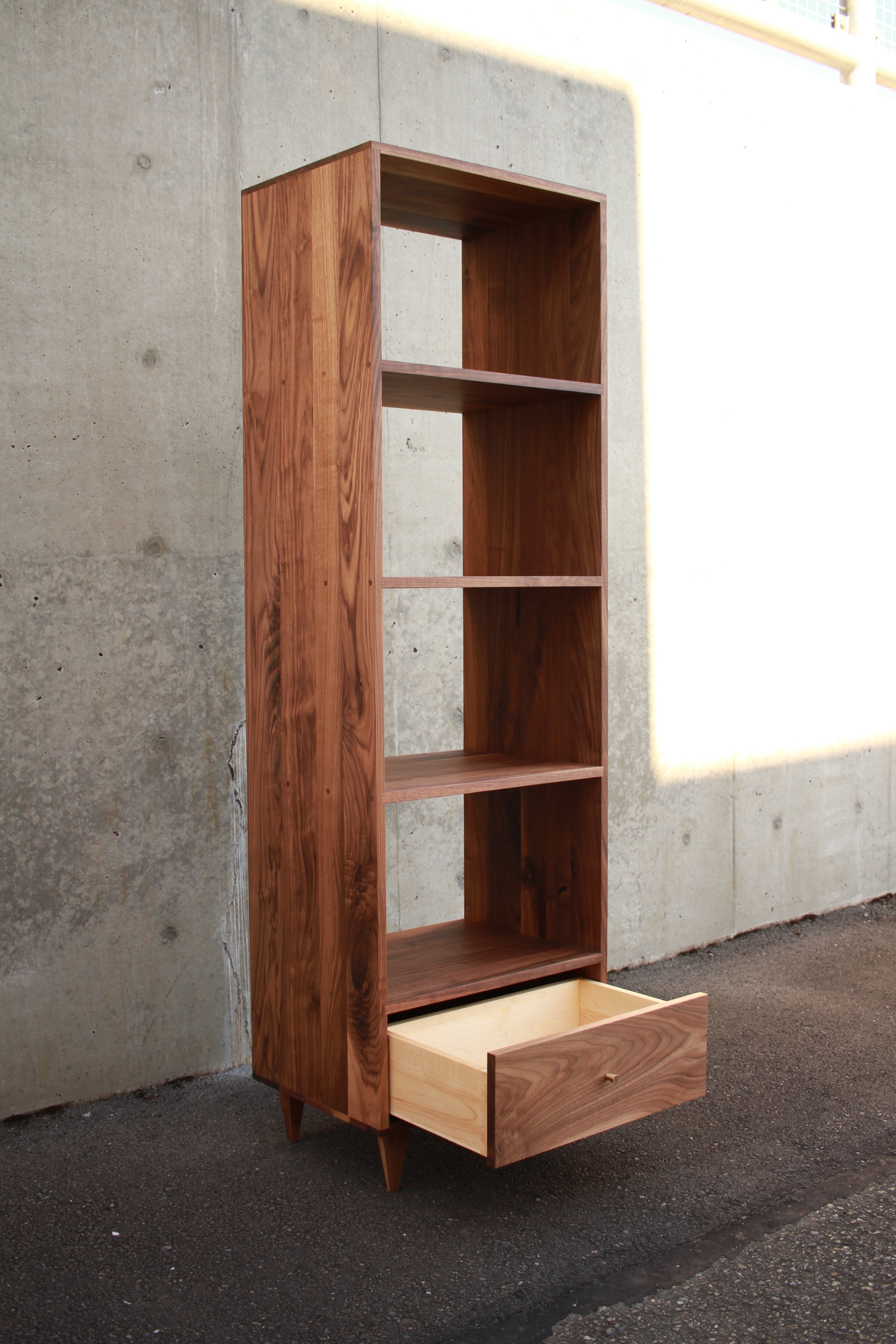 Fullstack Bookcase 2.0 BC05 Full Side View by Tomfoolery Wood Co