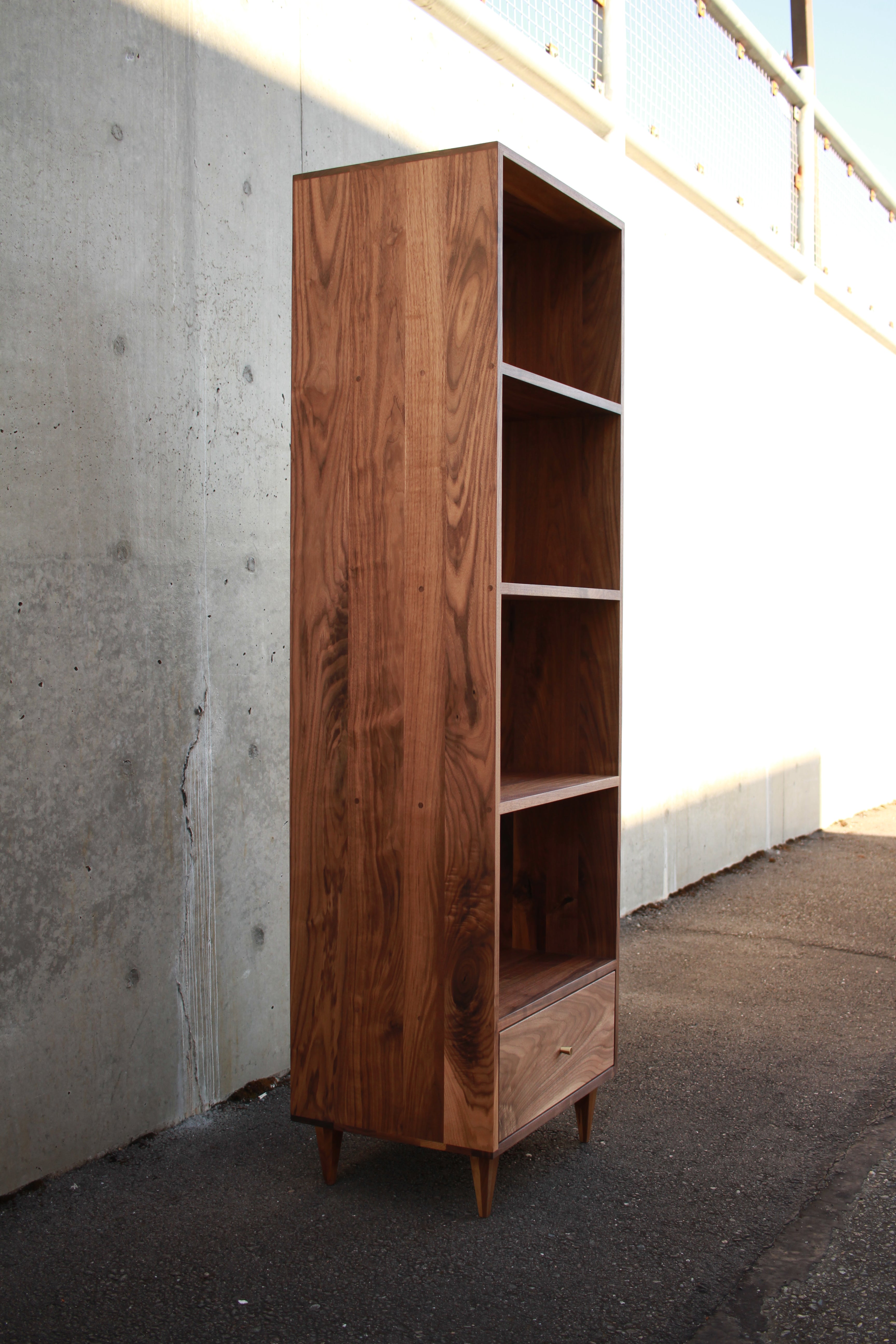 Fullstack Bookcase 2.0 BC05 Left Side View by Tomfoolery Wood Co