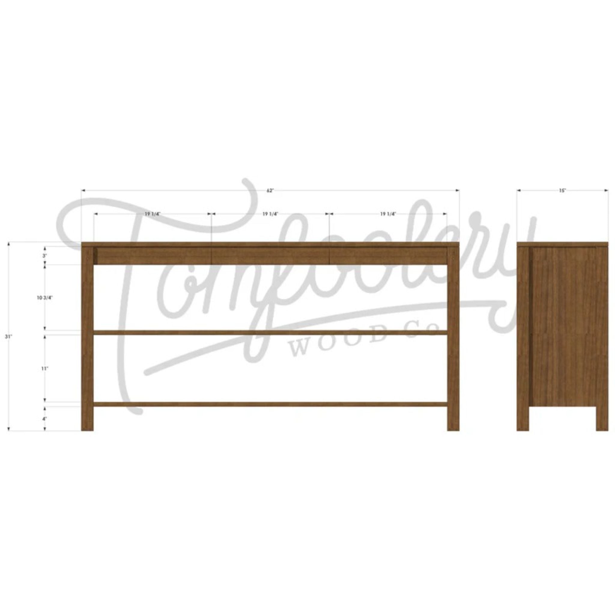 Ghooray Bookcase BC20 Dimensions by Tomfoolery Wood Co