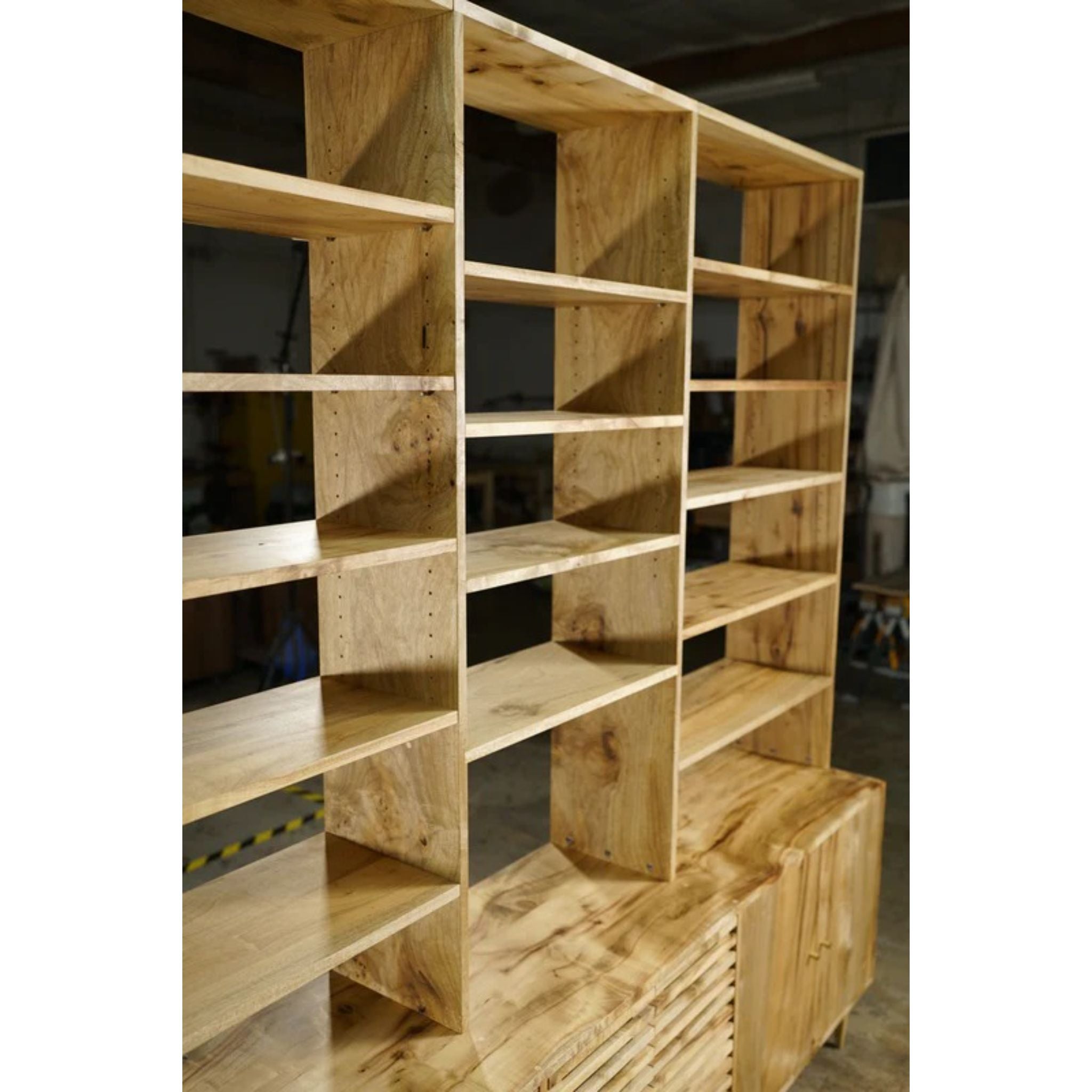 Gilles Hutch Slat Doors HU04 Side Close View Tomfoolery Wood Co