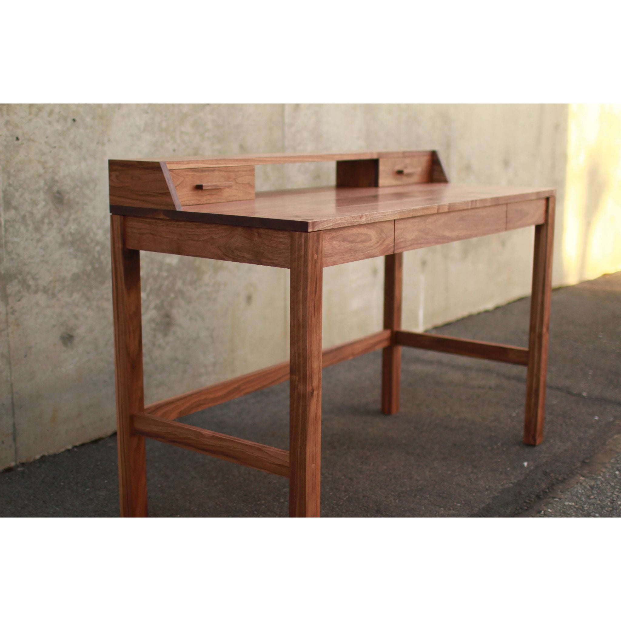 Gordon Writing Desk DK05 Front Left View by Tomfoolery Wood Co