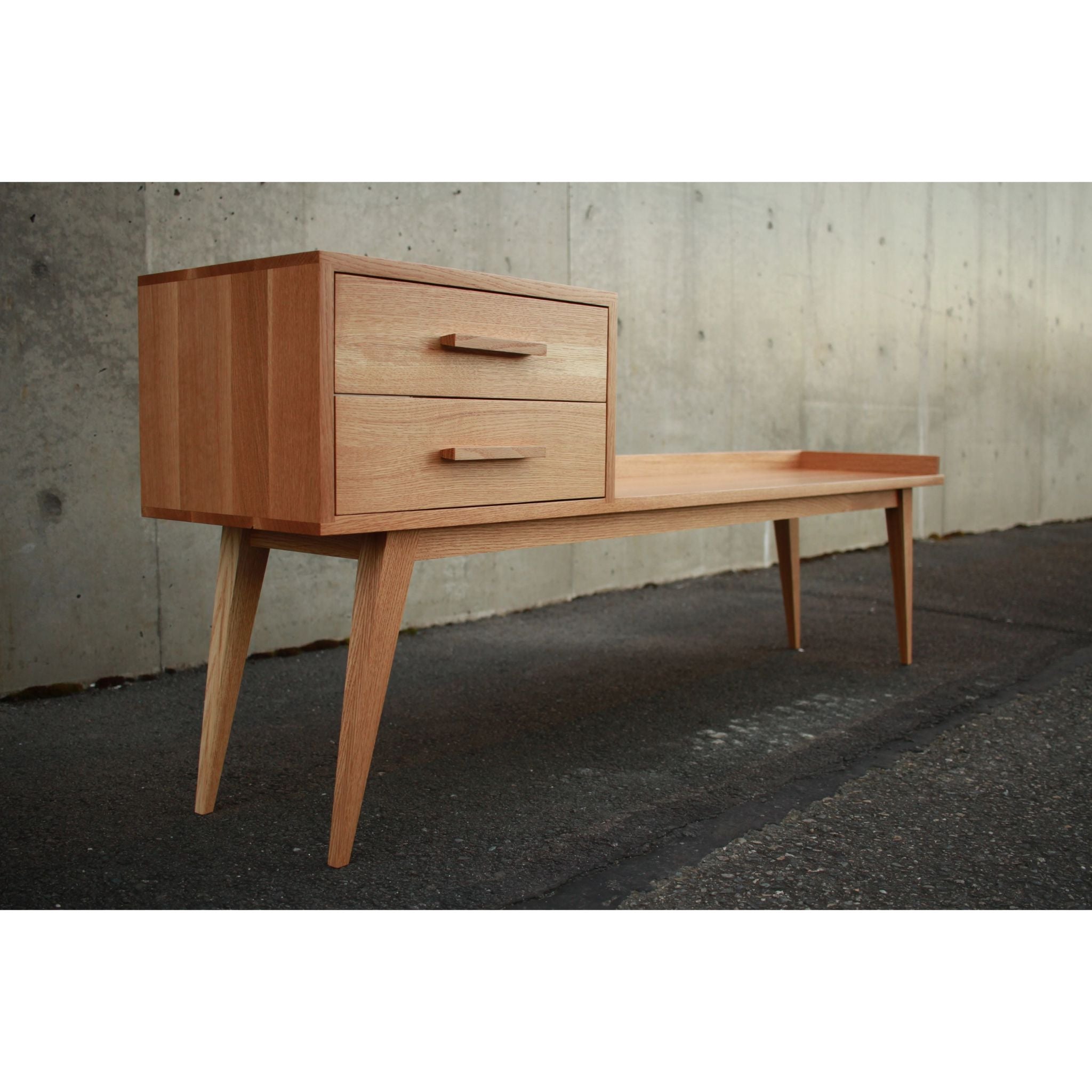 Griffin Foyer Bench BN12 Front Left View by Tomfoolery Wood Co