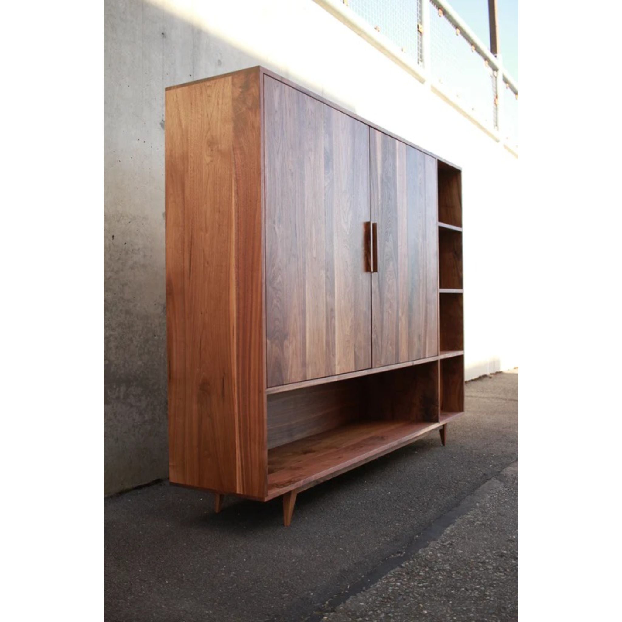 Haigh TV Console CN42 Left Side View by Tomfoolery Wood Co