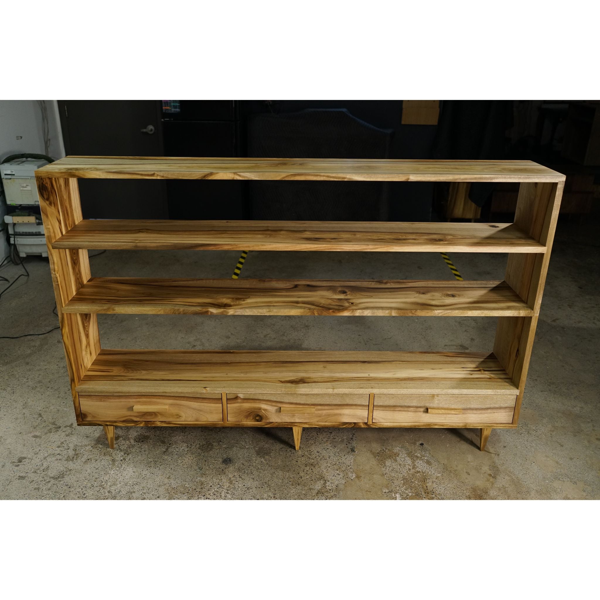 Halfstack Bookcase Triple Wide BC03 Front View by Tomfoolery Wood Co