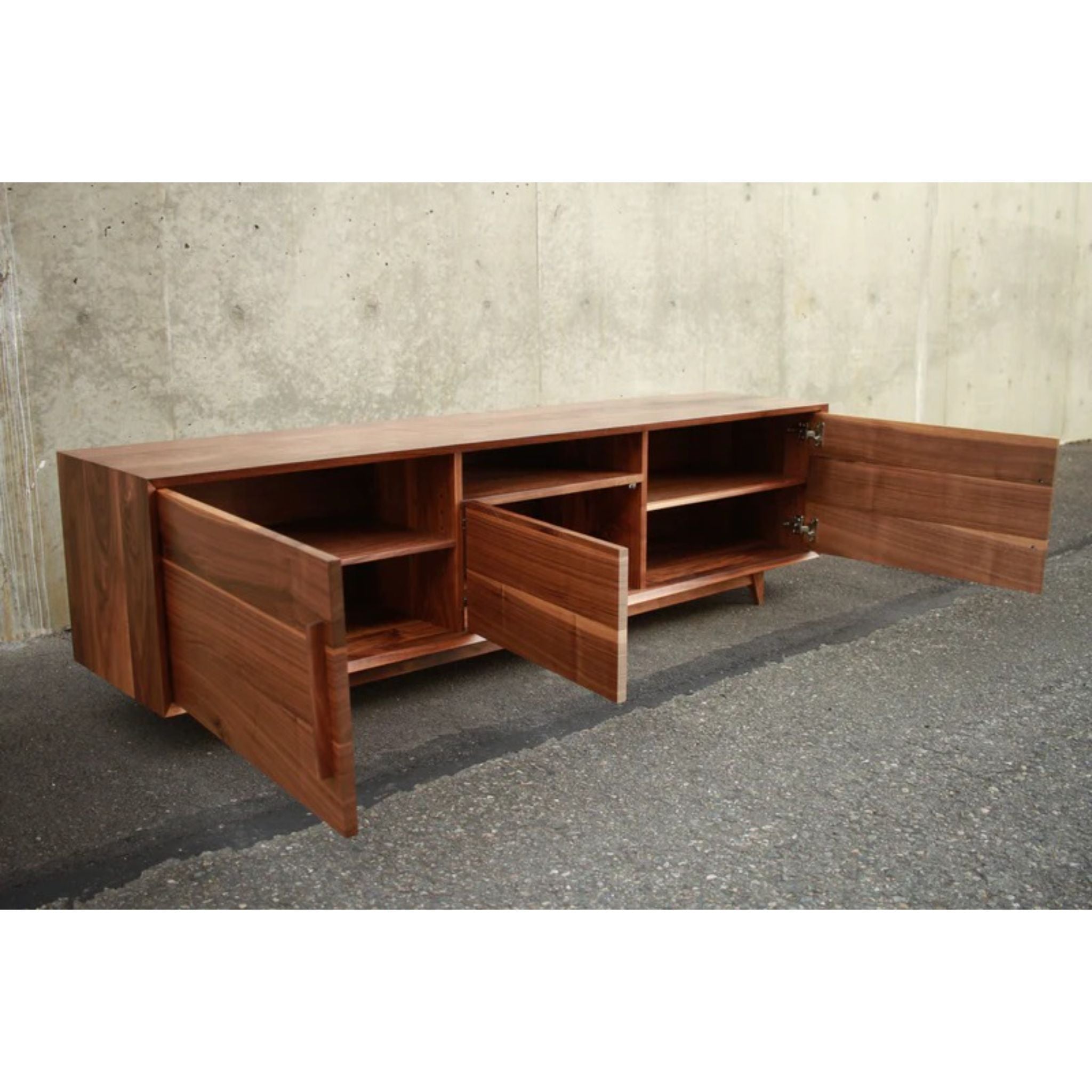 Hein Modern Console 2.0 CN74 Opened Doors View by Tomfoolery Wood Co