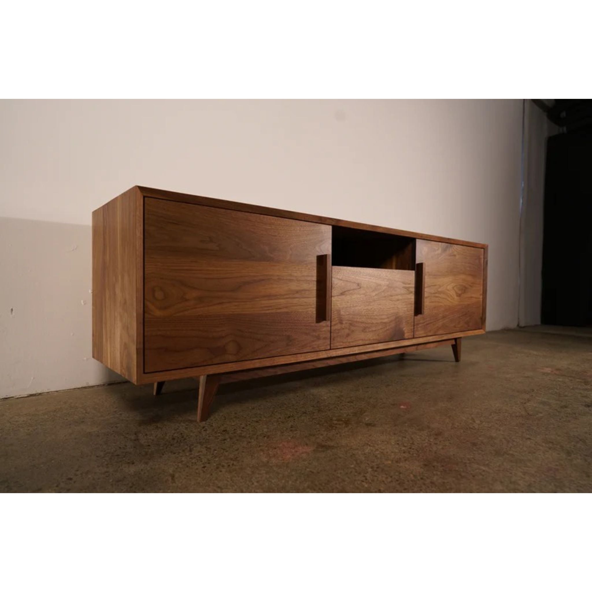Hein Modern Console CN76 Left Front View by Tomfoolery Wood Co
