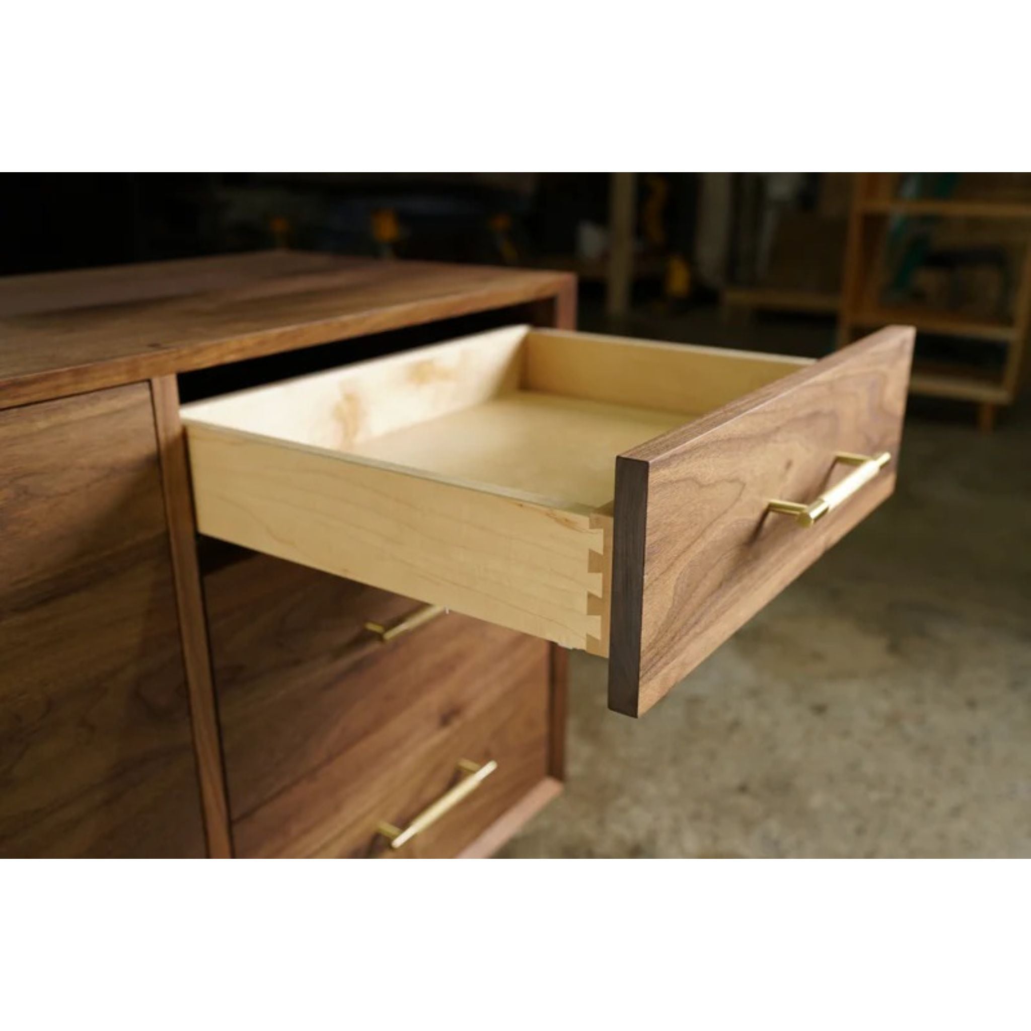 Hernandez Console CN60 Opened Drawer View by Tomfoolery Wood Co