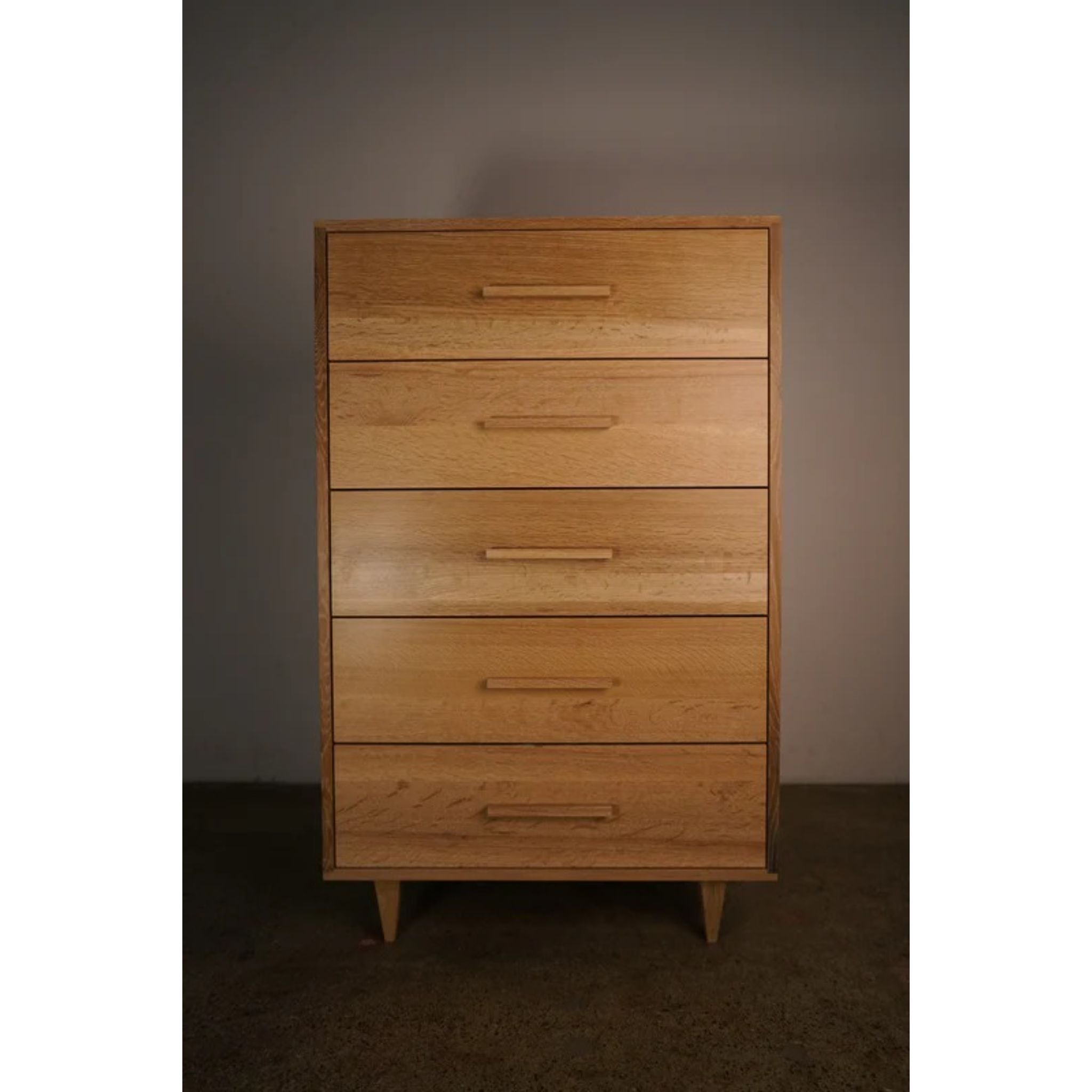 Highboy Dresser 5 Drawer (ALT1) DR07 Front View by Tomfoolery Wood Co