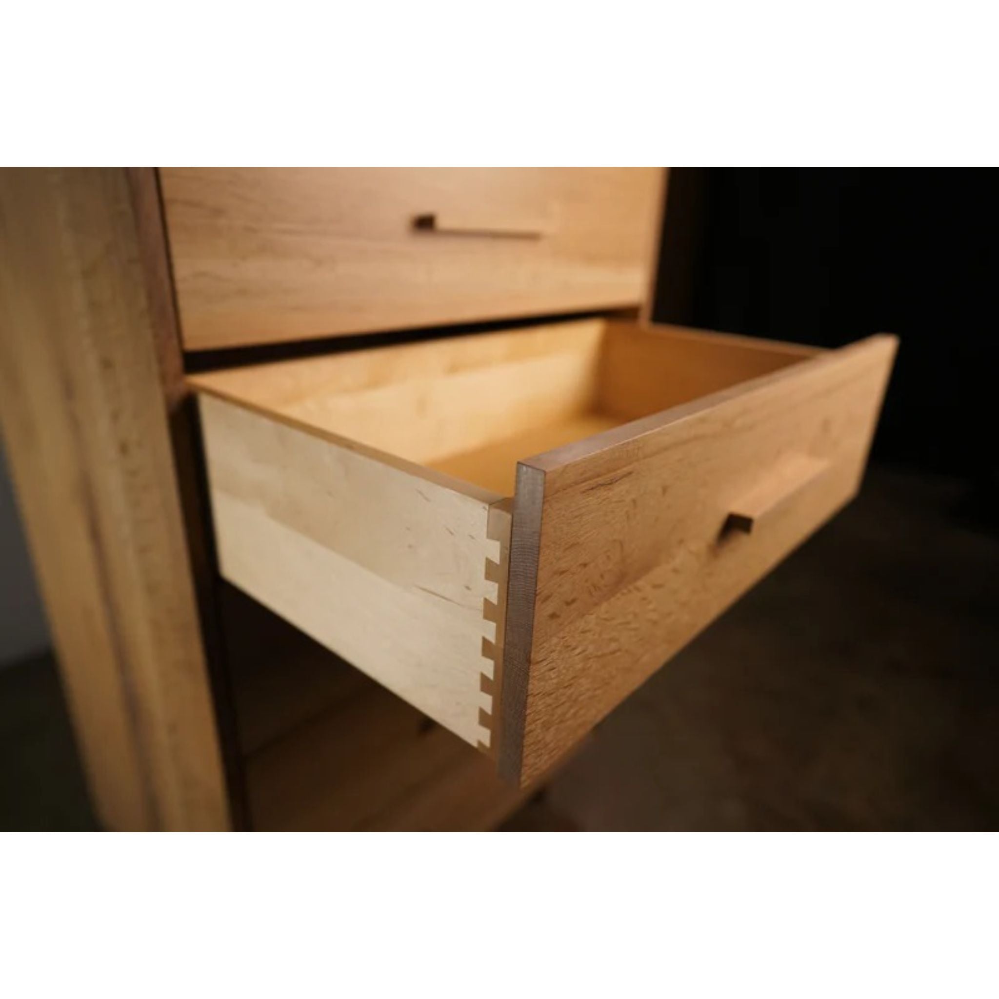 Highboy Dresser 5 Drawer (ALT1) DR07 Opened Drawer View by Tomfoolery Wood Co