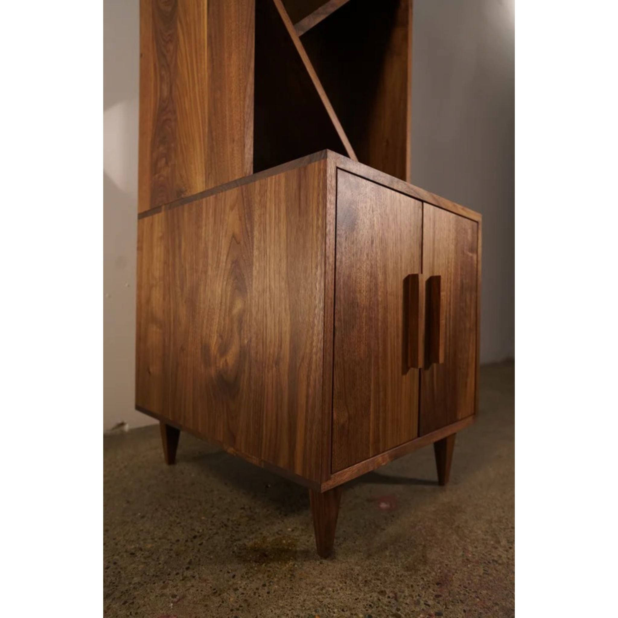 Jamieson Wine Tower BR04 Side View by Tomfoolery Wood Co