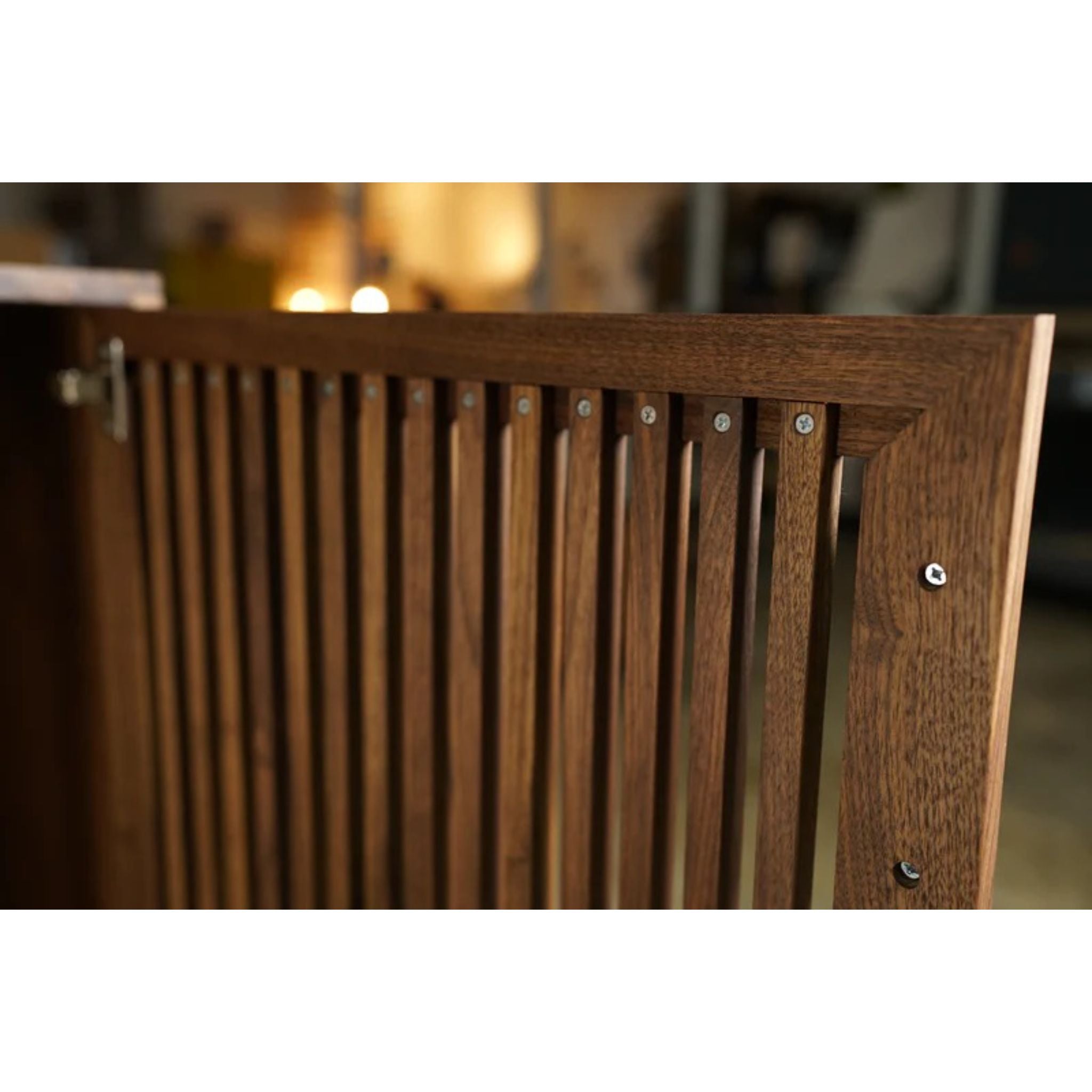 Kavanaugh Wine Bar 3 Drawers Vertical Slats BR02 Door Closeup View by Tomfoolery Wood Co