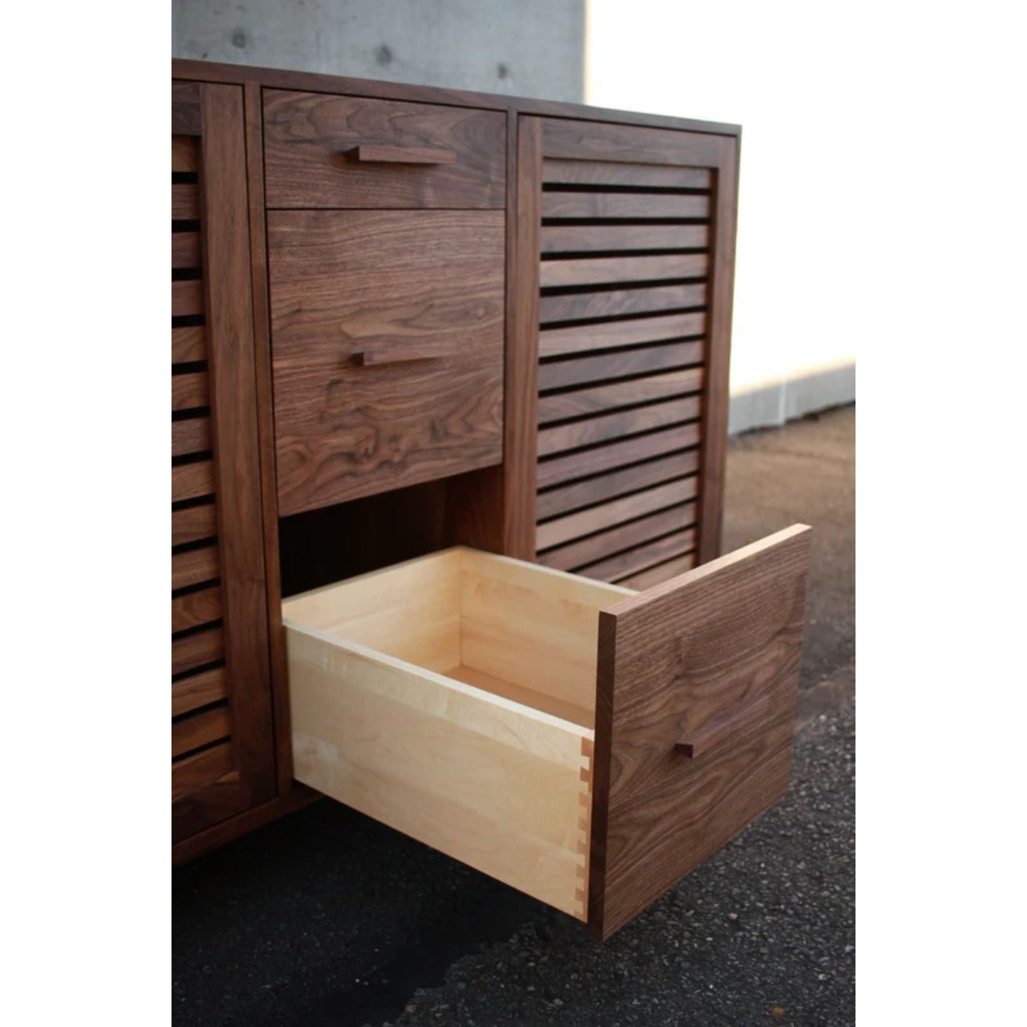 Kavanaugh Wine Bar BR05Opened Drawer View by Tomfoolery Wood Co