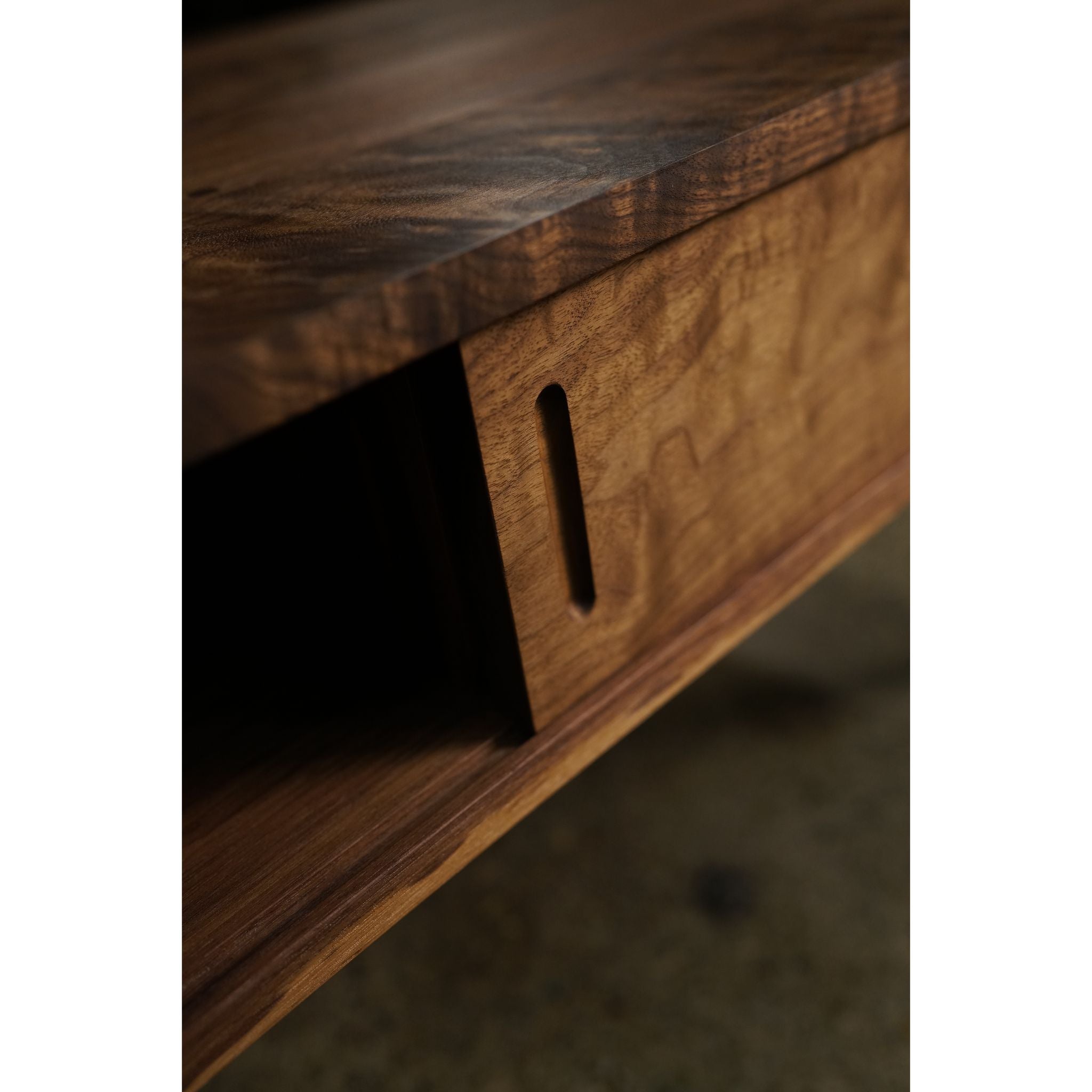Legard Coffee Table Sliding Doors TB09 Closeup View by Tomfoolery Wood Co
