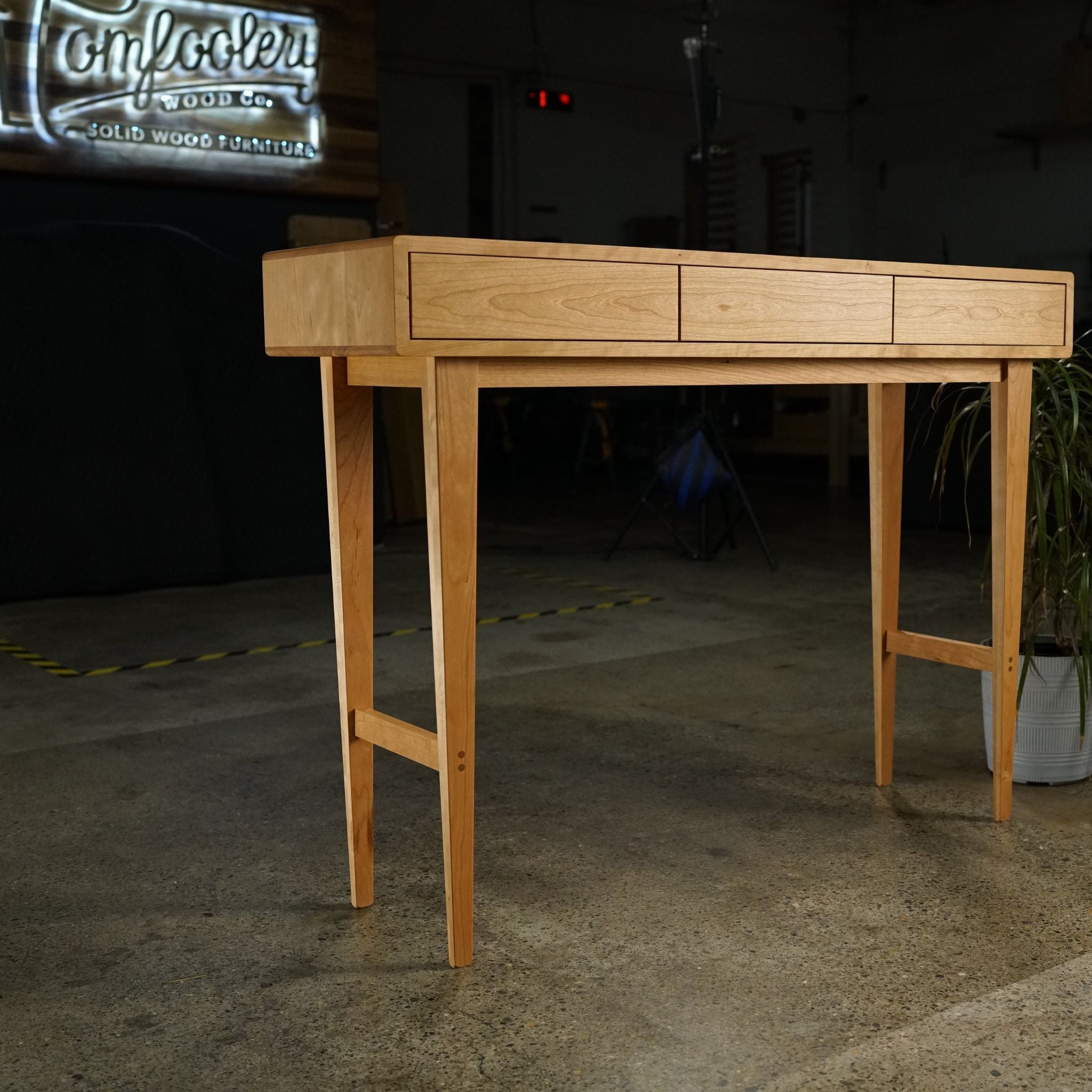 Legard Sofa Table 3 Drawers TB06 Front View by Tomfoolery Wood Co