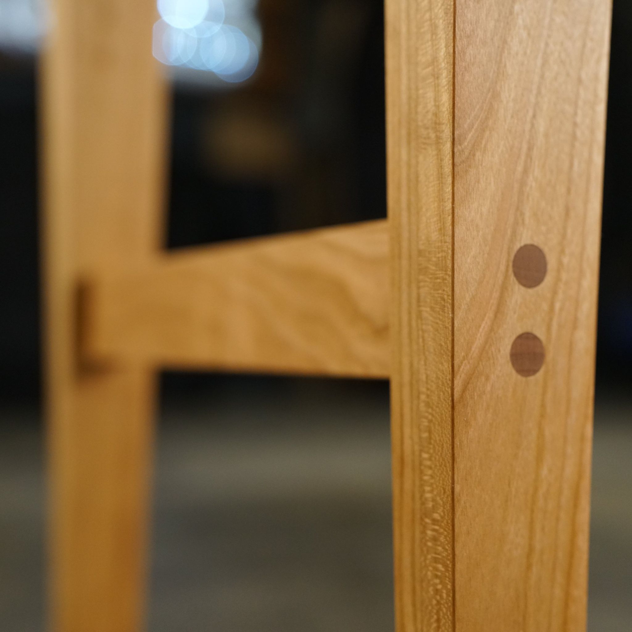 Legard Table No Drawers TB05 Closeup Leg View by Tomfoolery Wood Co