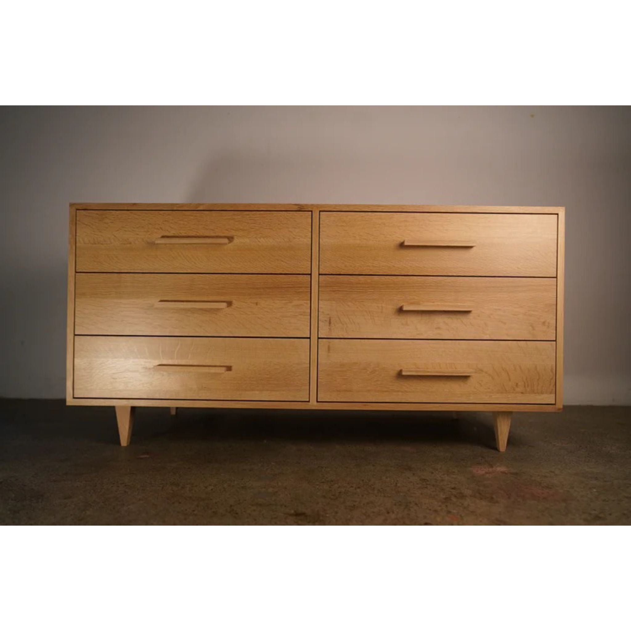 Lowboy Dresser 6 Drawer DR06 Front View 1 by Tomfoolery Wood Co