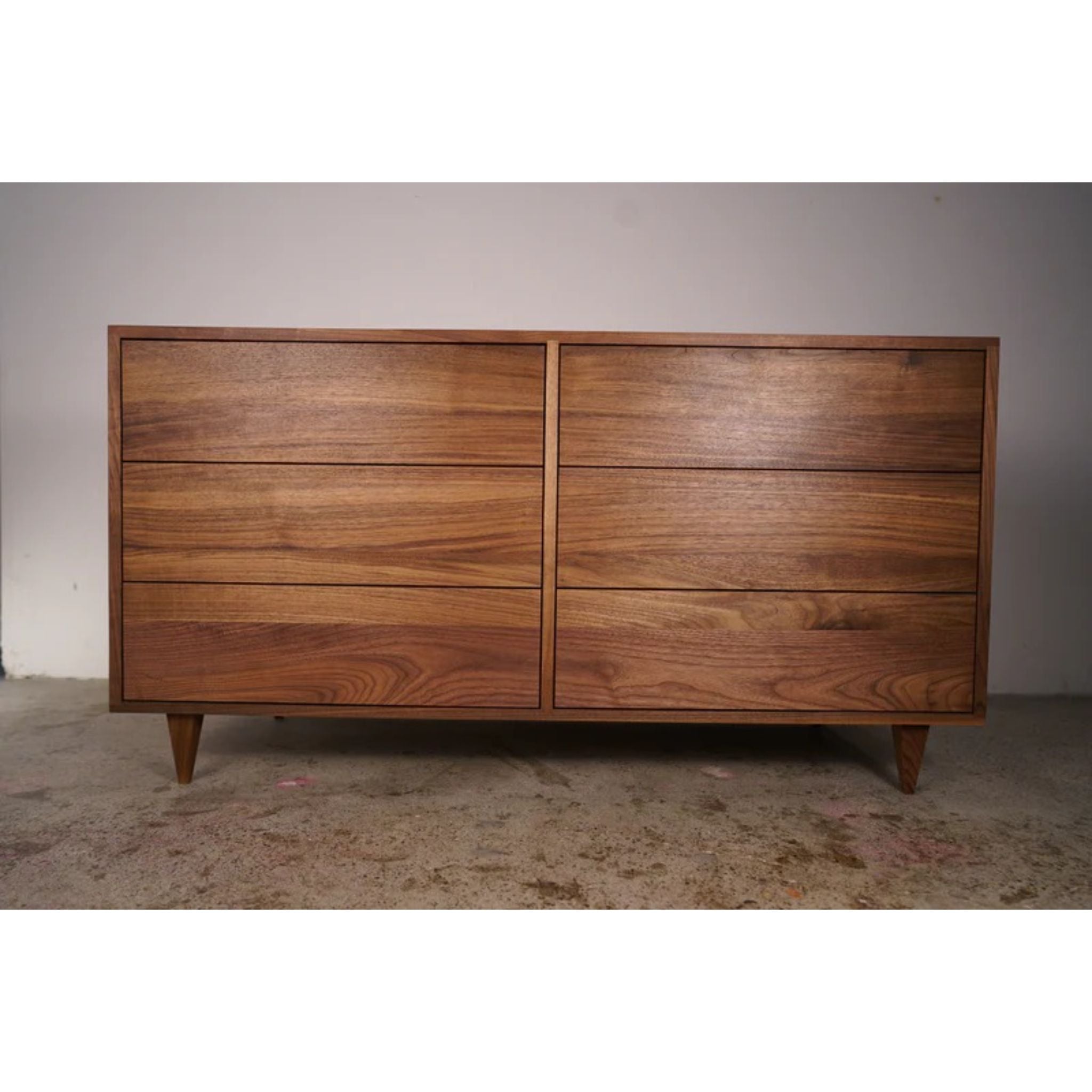 Lowboy Dresser 6 Drawer DR06 Front View 2 by Tomfoolery Wood Co