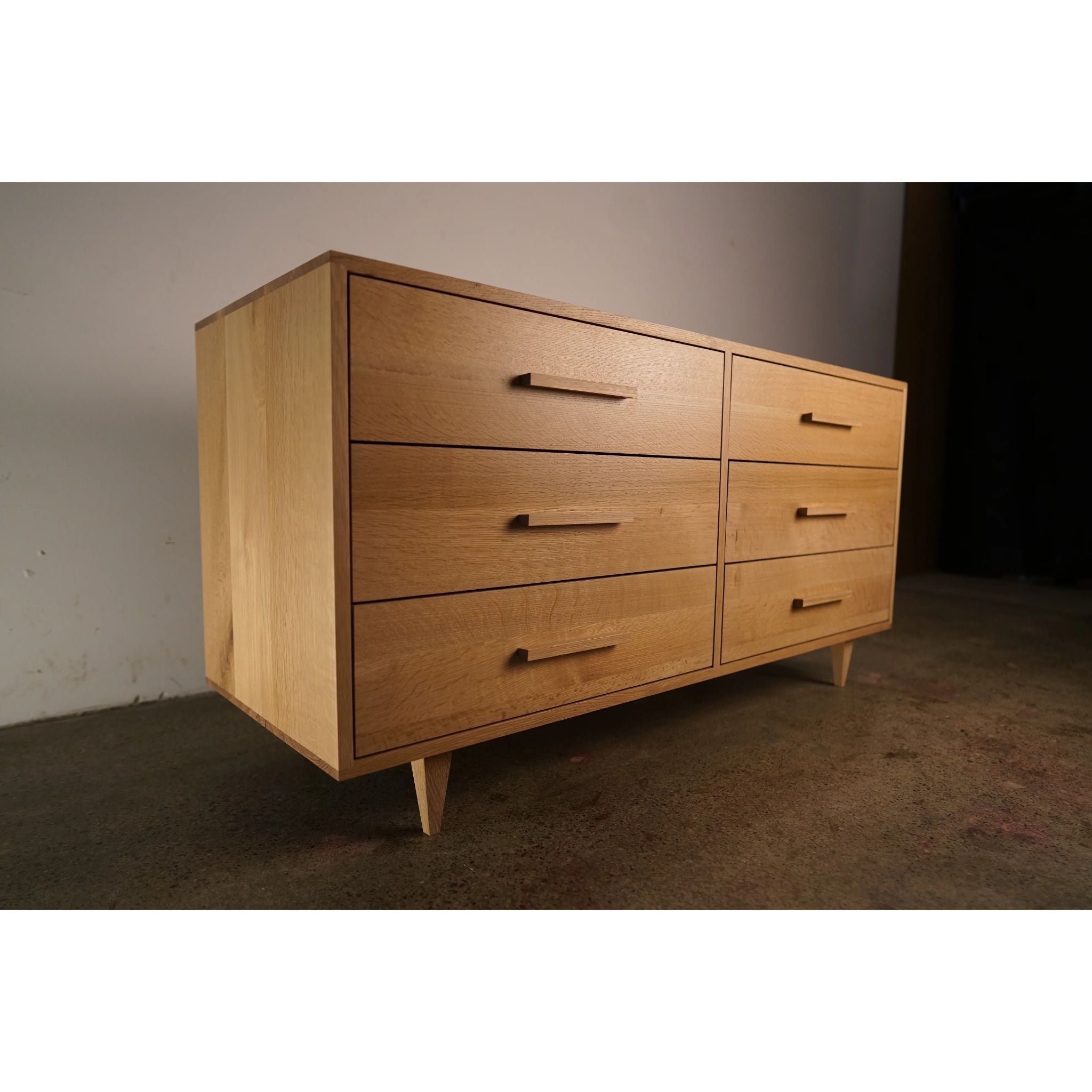 Lowboy Dresser 6 Drawer DR06 Side View by Tomfoolery Wood Co