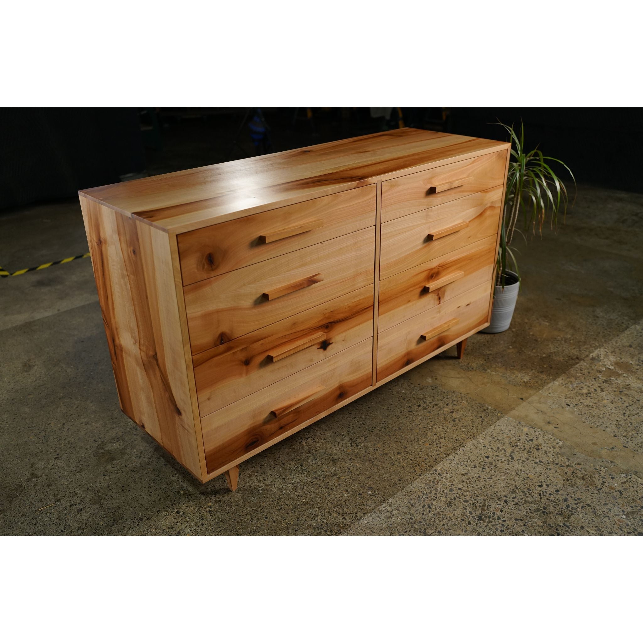 Lowboy Dresser 8 Drawer DR01 Full Front View by Tomfoolery Wood Co