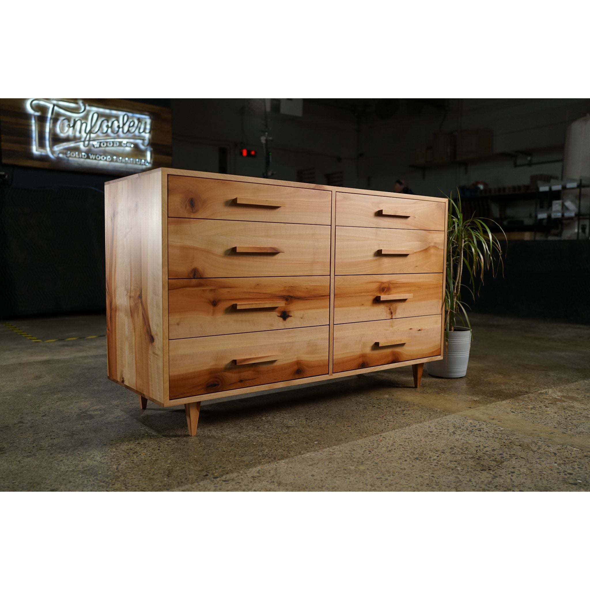 Lowboy Dresser 8 Drawer DR01 Full View by Tomfoolery Wood Co