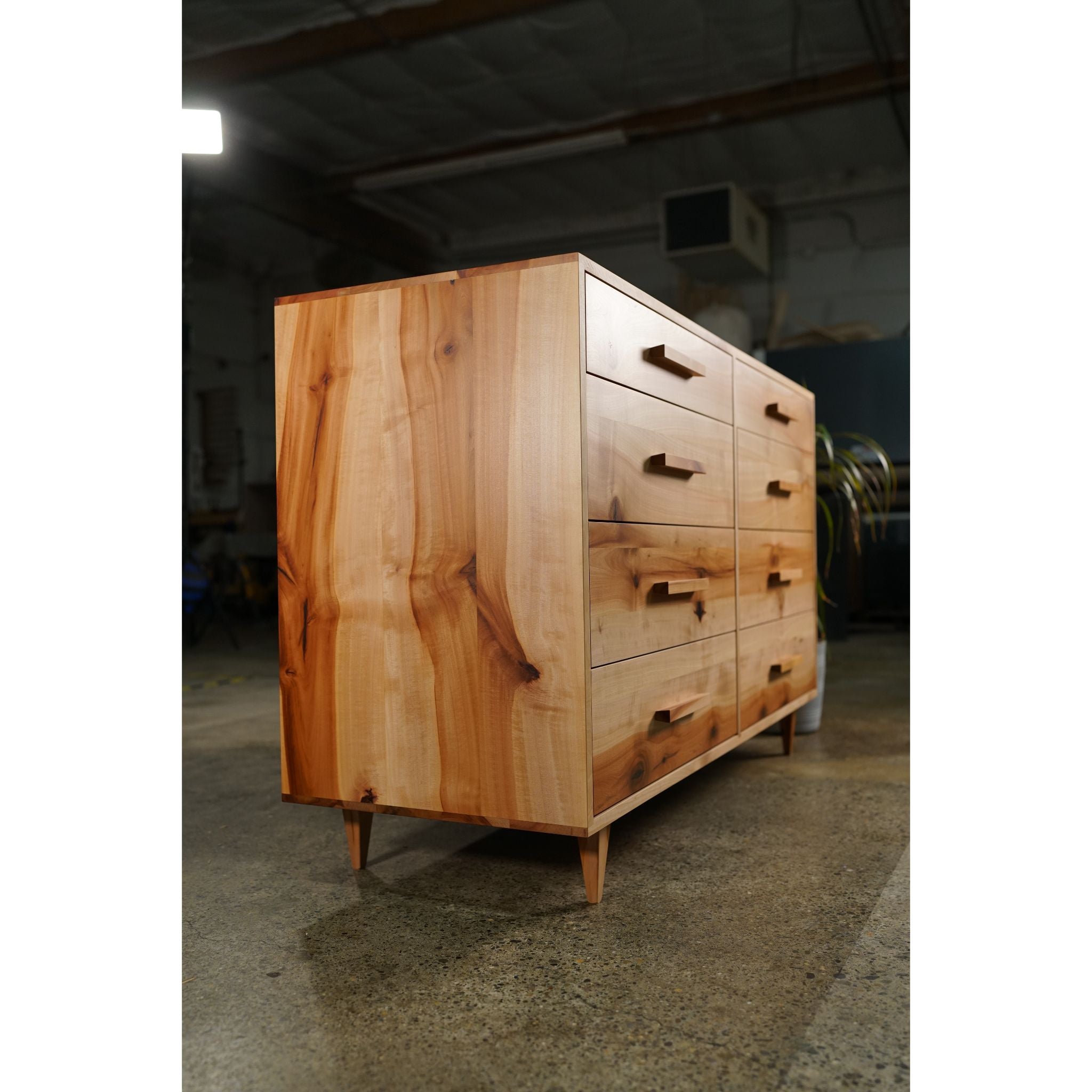 Lowboy Dresser 8 Drawer DR01 Left Side View 2 by Tomfoolery Wood Co