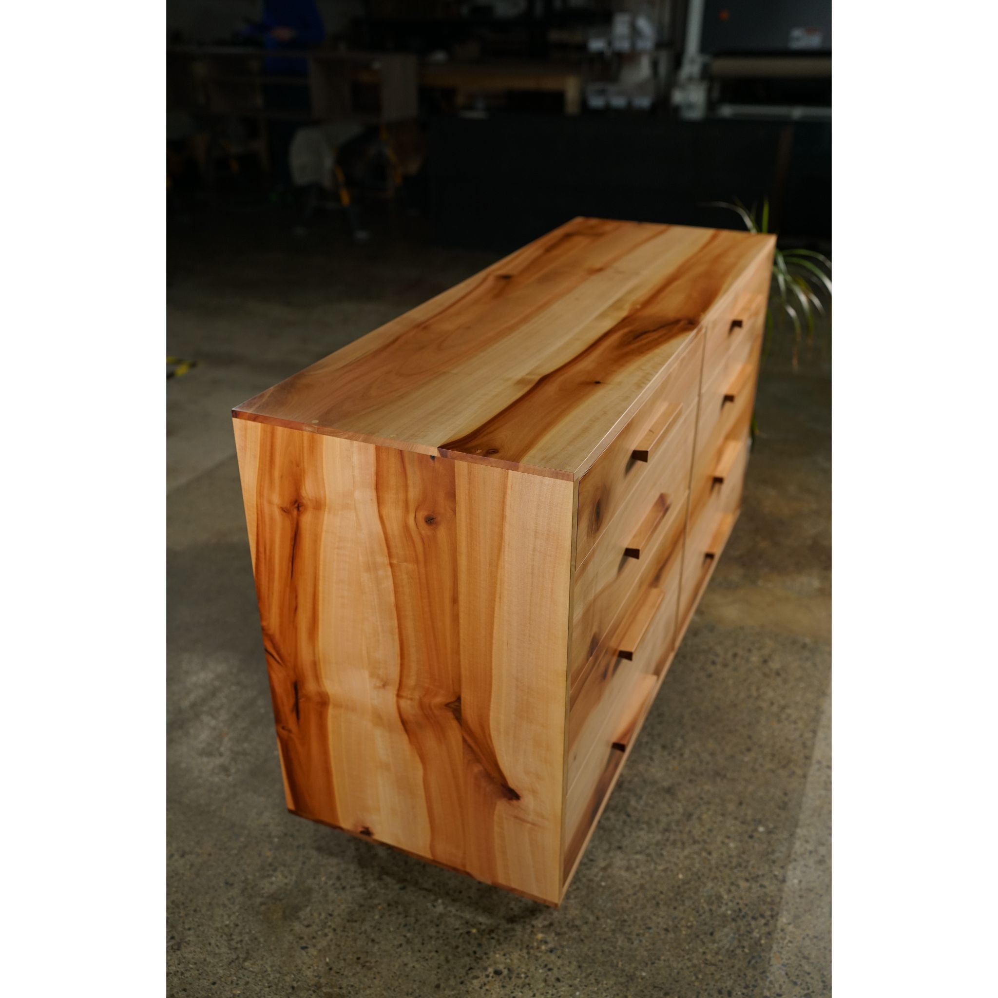 Lowboy Dresser 8 Drawer DR01 Top Left Side 1 View by Tomfoolery Wood Co