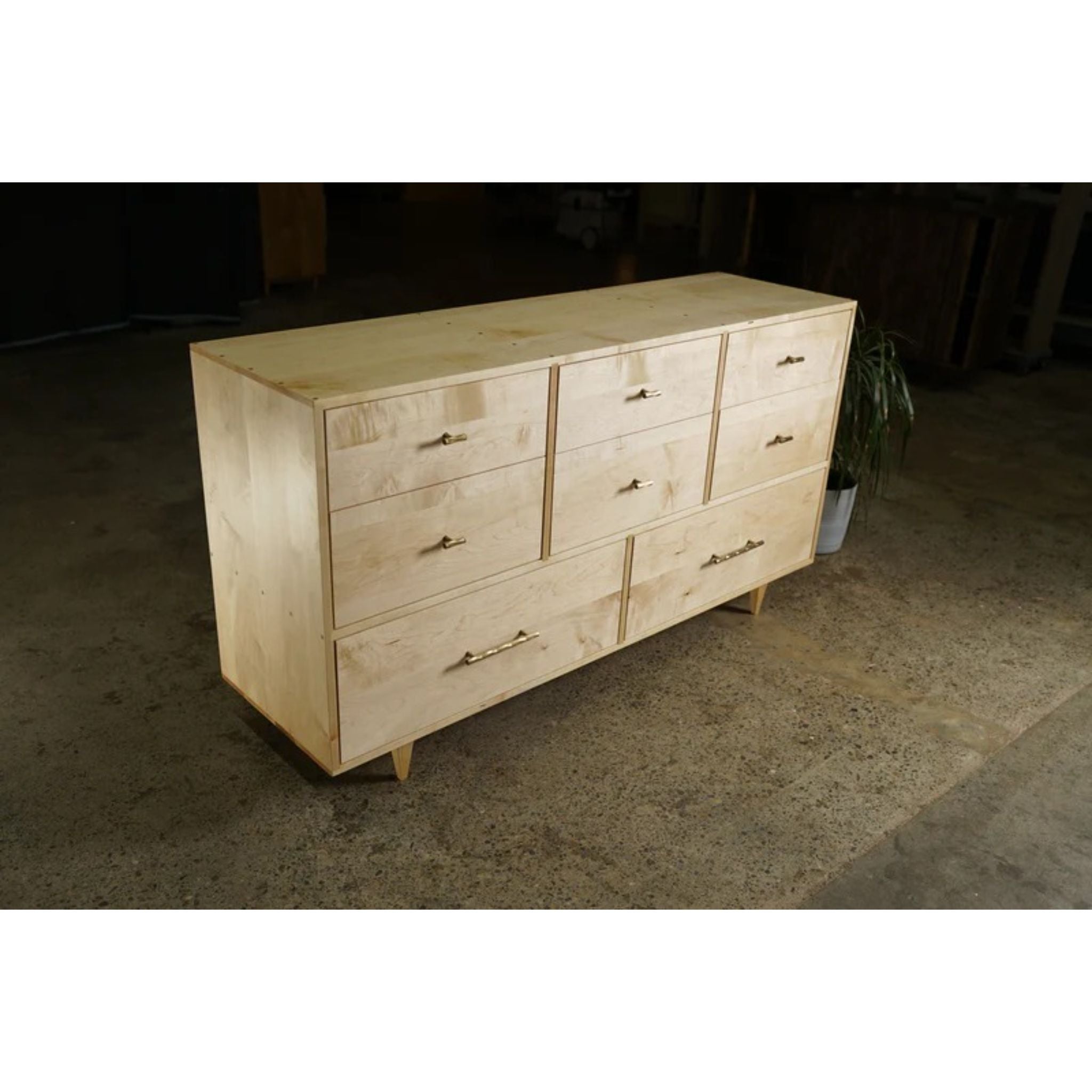 Master Lowboy Dresser 8 Drawer DR03 Full Side View by Tomfoolery Wood Co