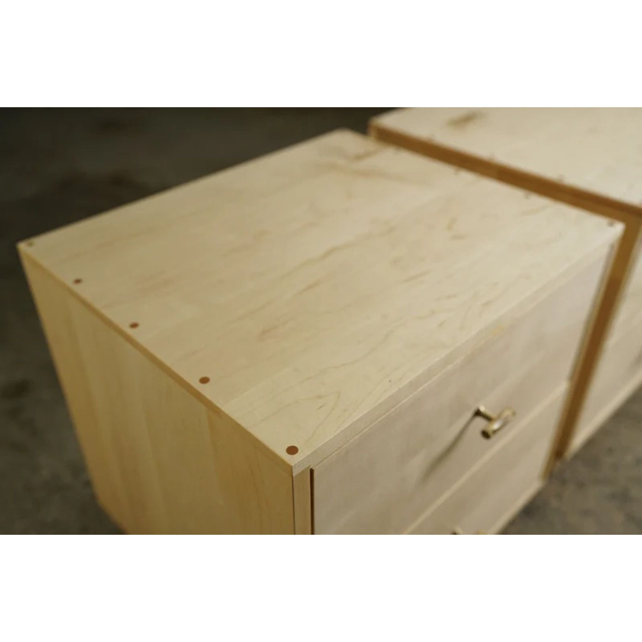 Master Nightstand 2 Drawers NS02 Closeup View by Tomfoolery Wood Co