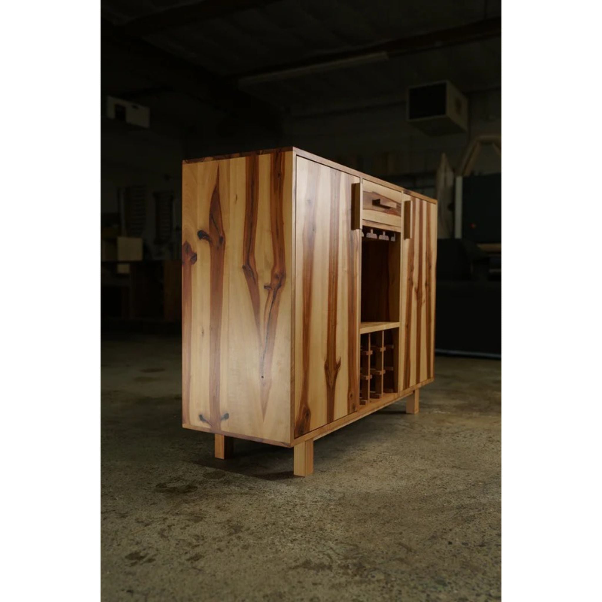Mini Deller Wine Bar BR03 Left Side View by Tomfoolery Wood Co