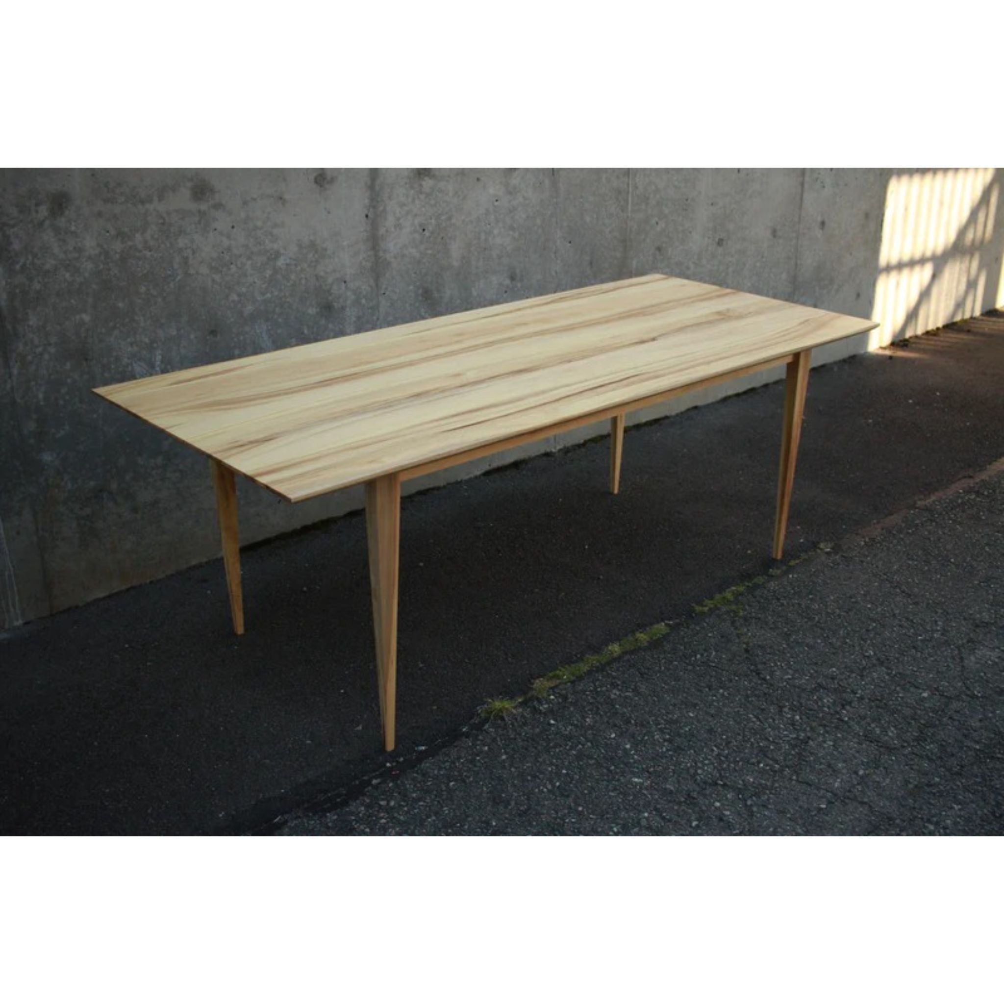 Modern Dining Table 84 W TB20 Side View by Tomfoolery Wood Co