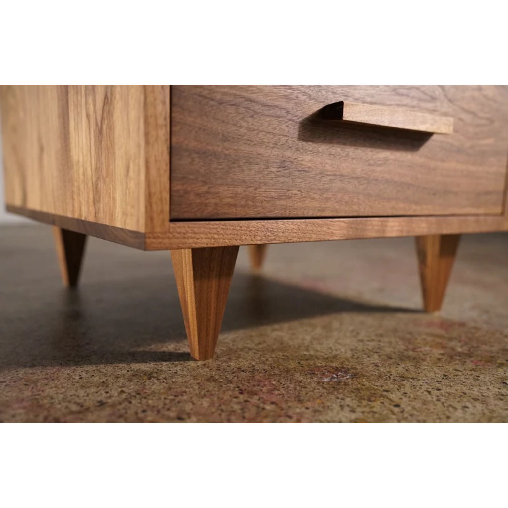Moline Nightstand 2 Drawer ET03 Bottom Closeup View by Tomfoolery Wood Co