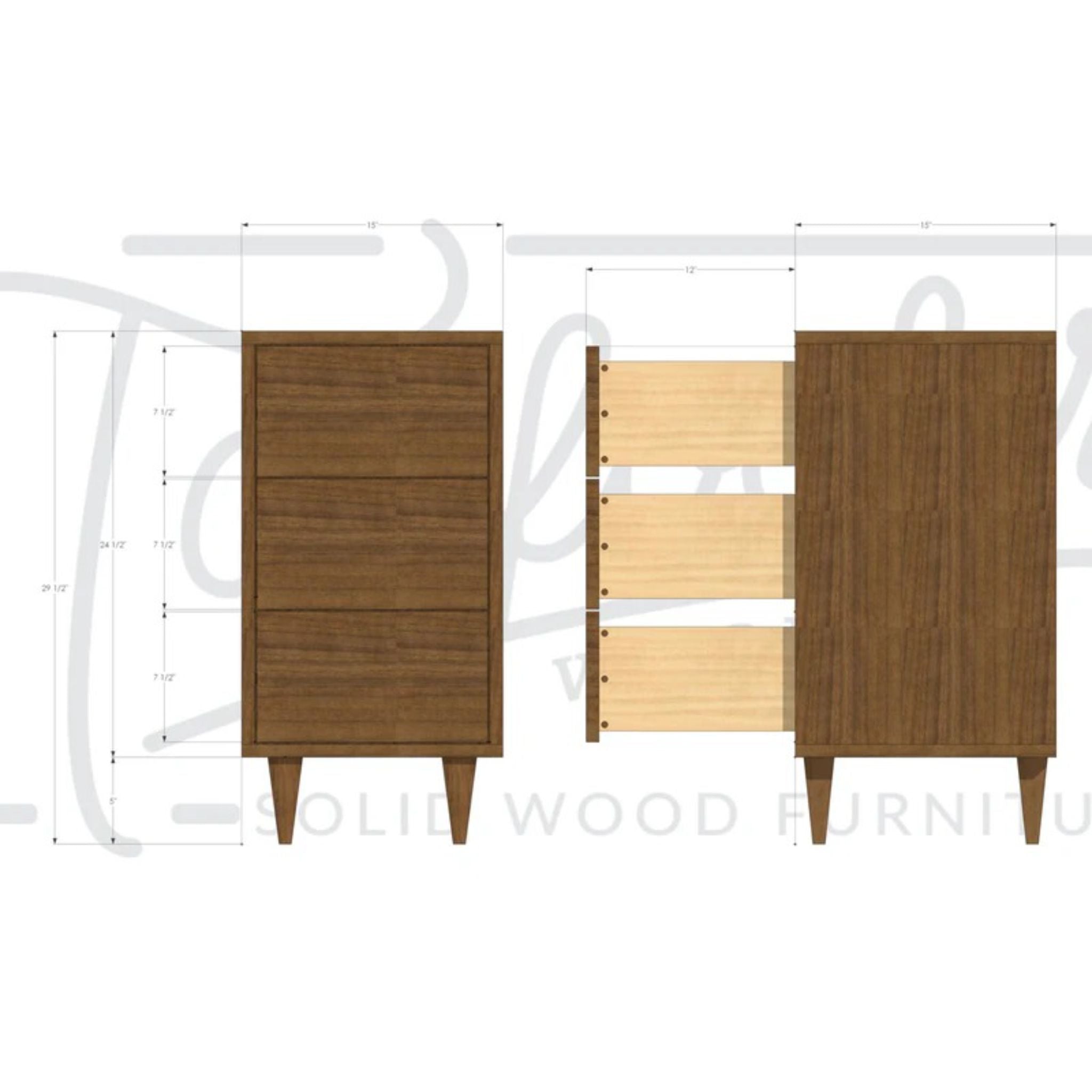 Mueller End Table TB03 Dimensions by Tomfoolery Wood Co