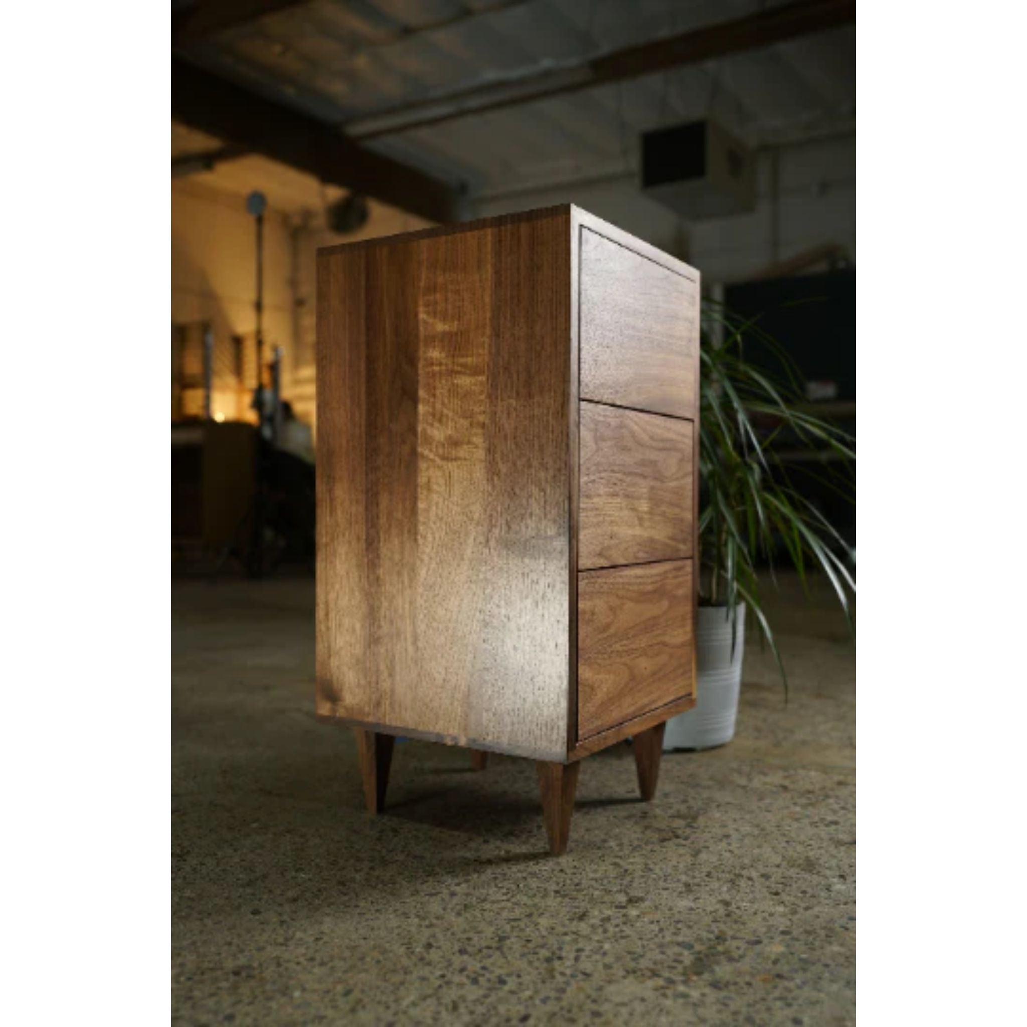 Mueller End Table TB03 Left Side View by Tomfoolery Wood Co