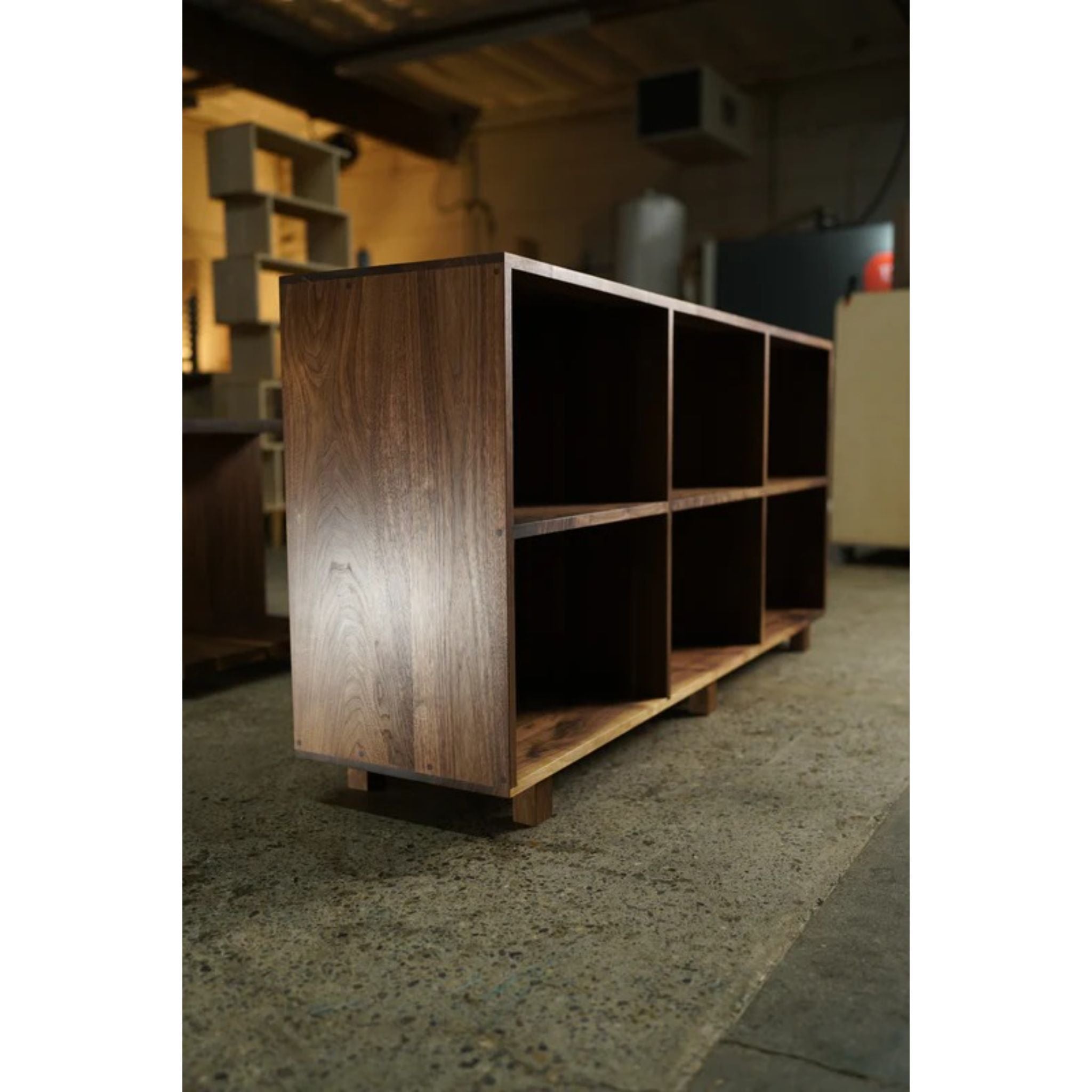 Mullins Vinyl Console CN83 Left Side View by Tomfoolery Wood Co