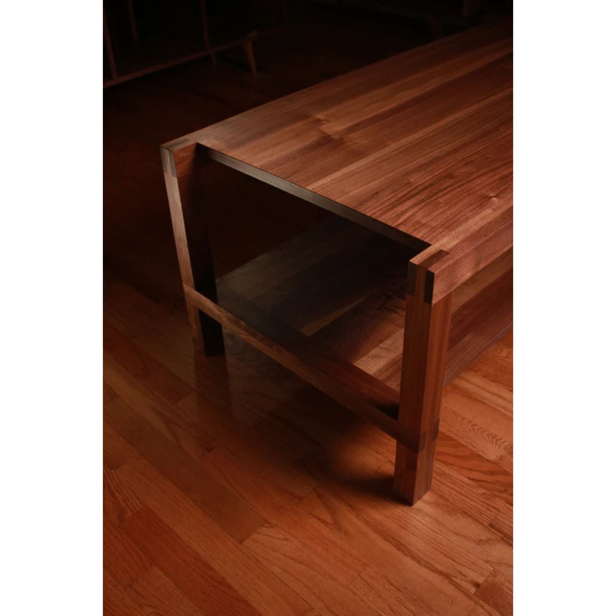 Nisqually Coffee Table 60 TB27 Top Left Corner Side View by Tomfoolery Wood Co