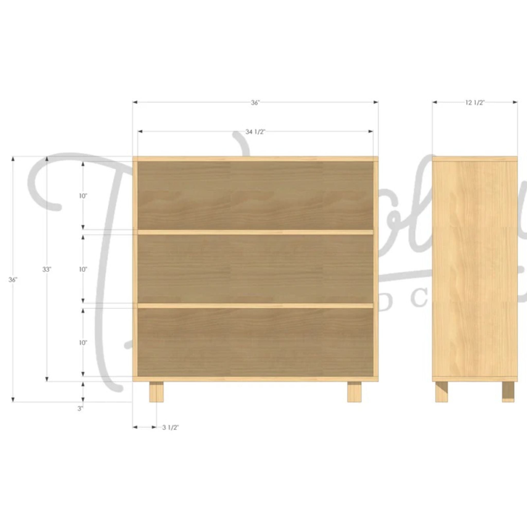 Office Bookcase BC19 Dimensions by Tomfoolery Wood Co