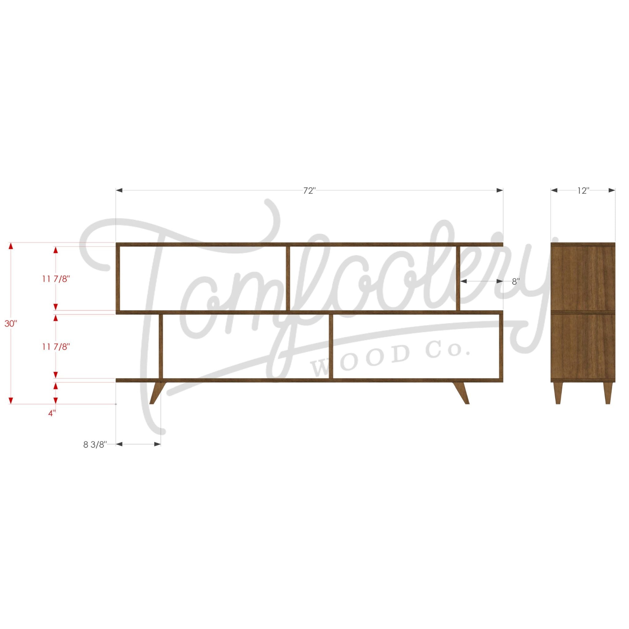 Offstack 3 Tier Sofa Table BC02 Dimensions by Tomfoolery Wood Co