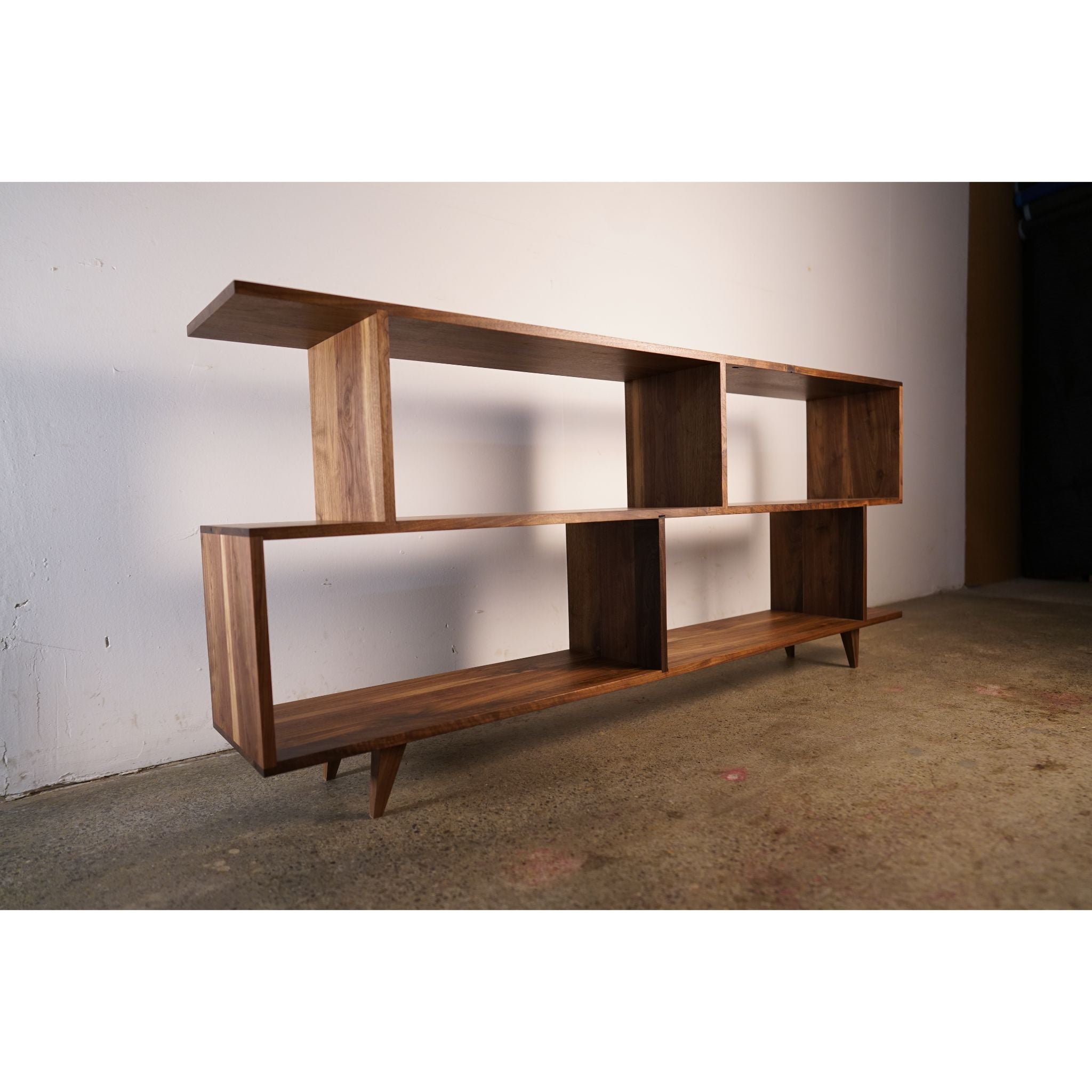 Offstack 3 Tier Sofa Table BC02 Full Side View by Tomfoolery Wood Co