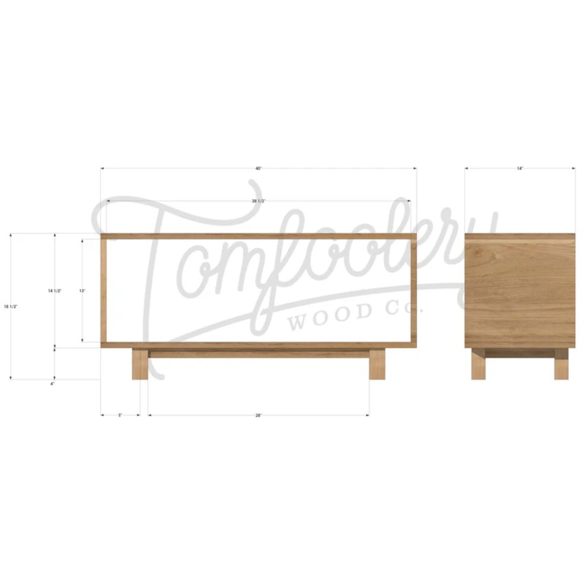 Pease Storage Bench BN23 Dimensions by Tomfoolery Wood Co