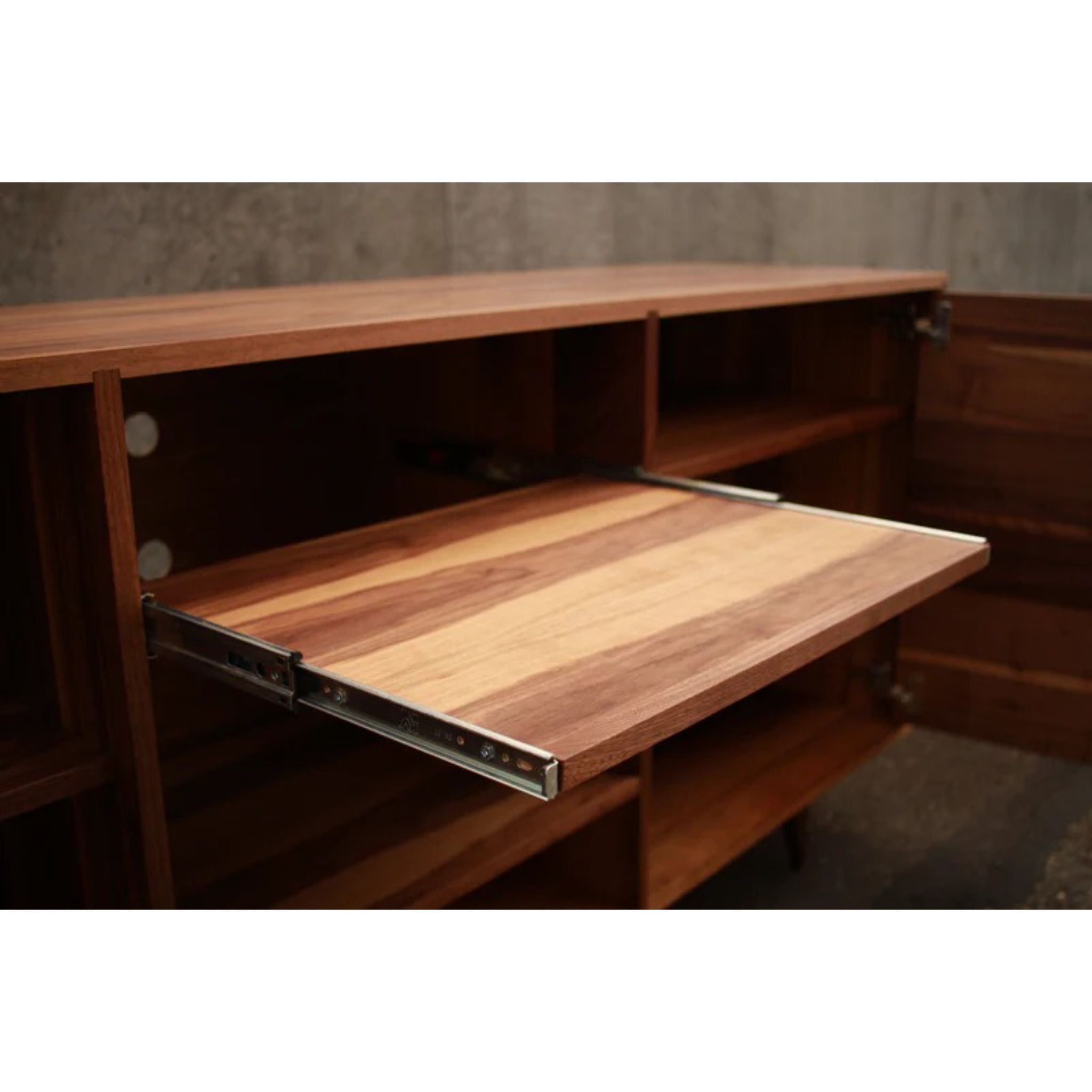 Peckham Sideboard Opened Tray View by Tomfoolery Wood Co